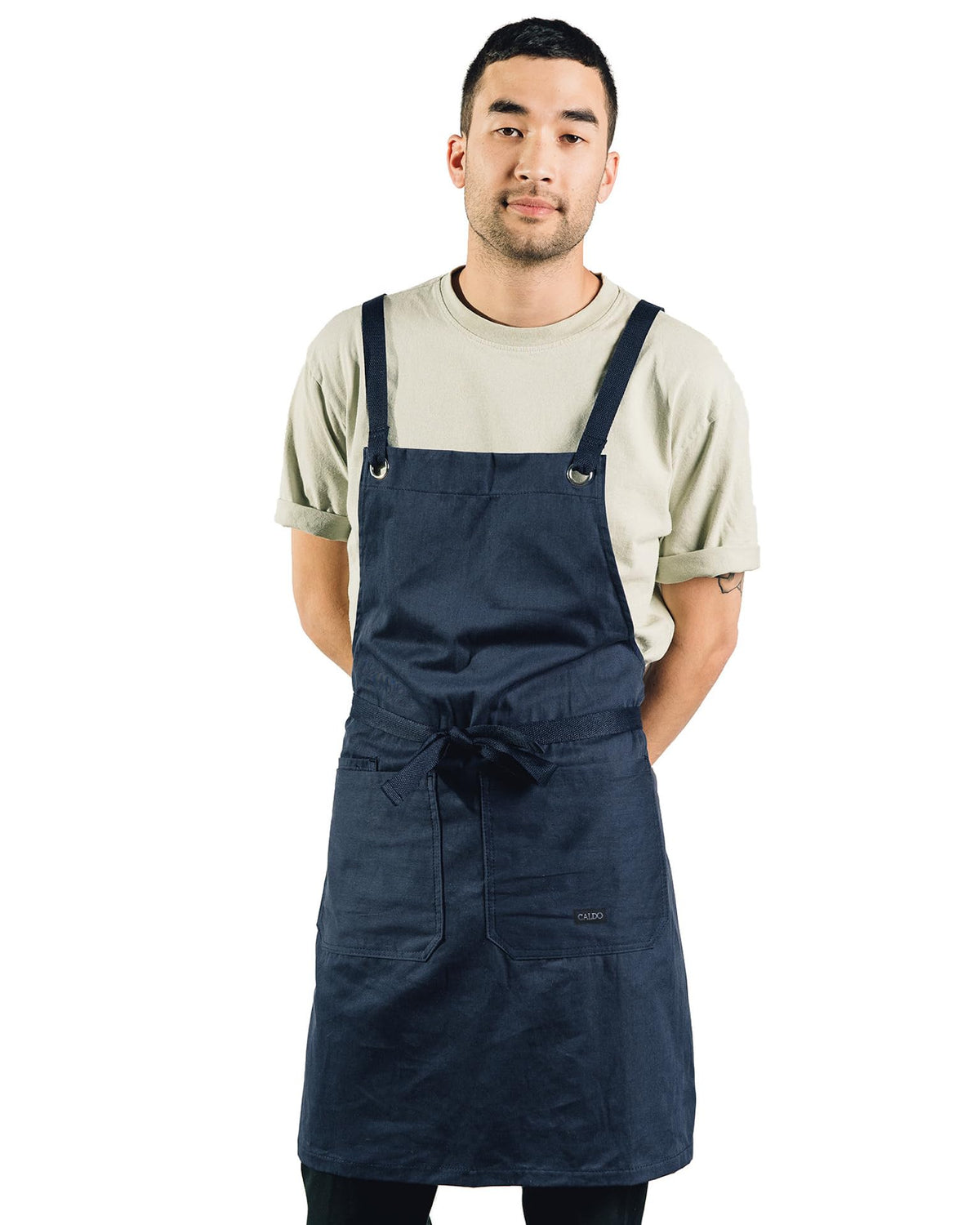 Caldo Crossback Kitchen Apron For Cooking (Navy)