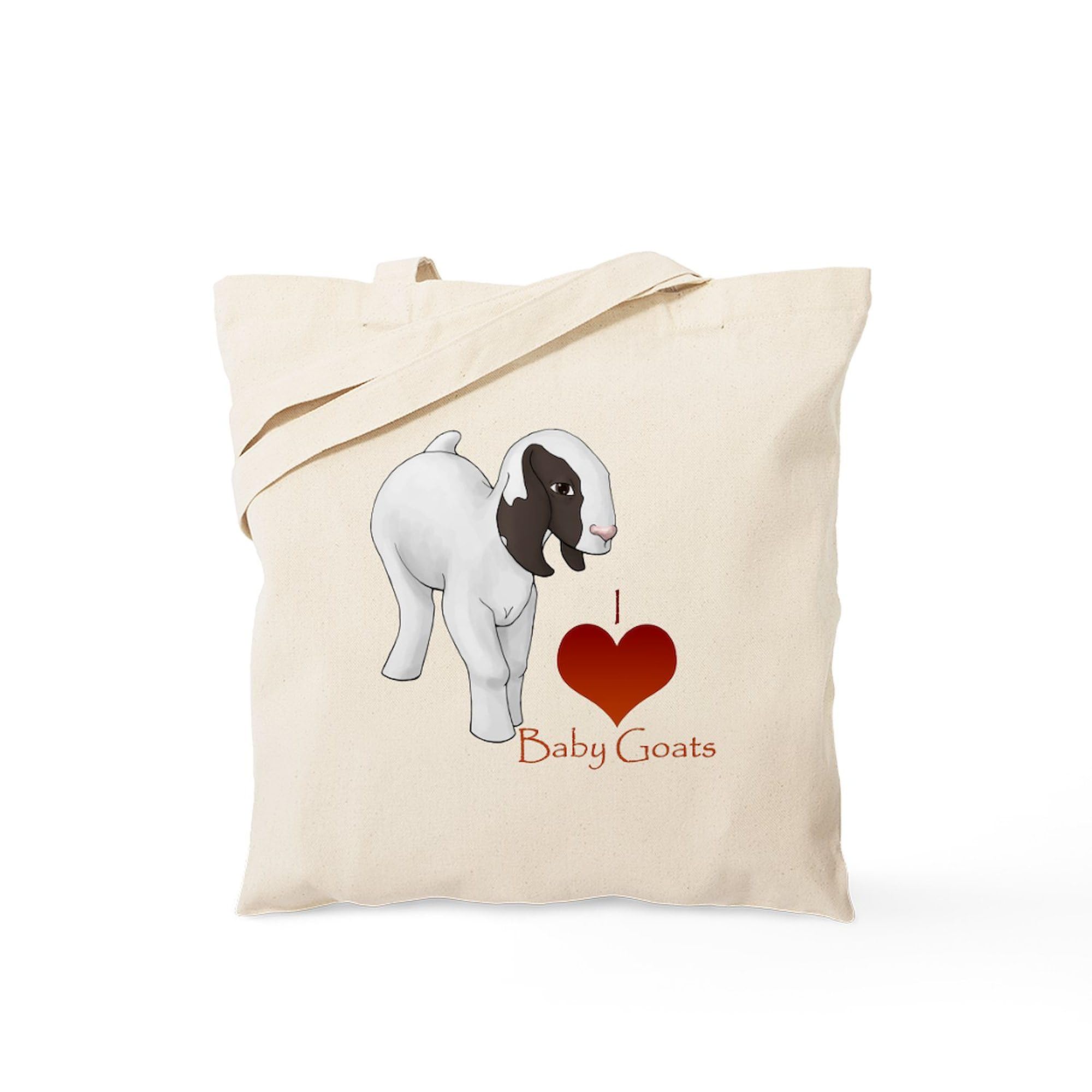 Cafepress I Love Baby Goats Tote Bag Natural Canvas Tote Bag, Reusable Shopping Bag
