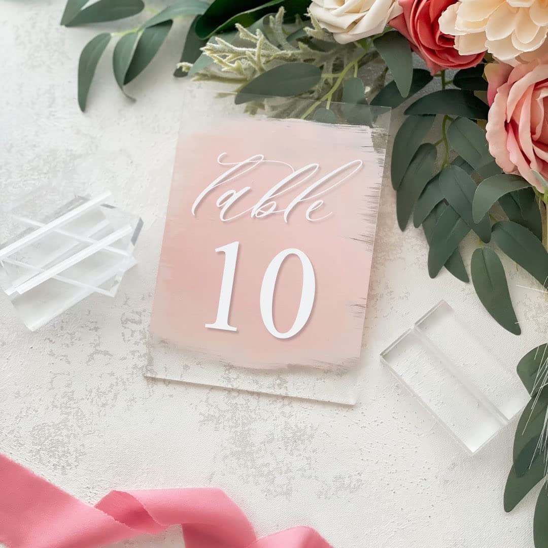 Jinmury 20 Pack 3'' Clear Acrylic Sign Holder- 1/8'' (3Mm) Slot Acrylic Sign Stand For Display Acrylic Table Numbers Wedding Sig