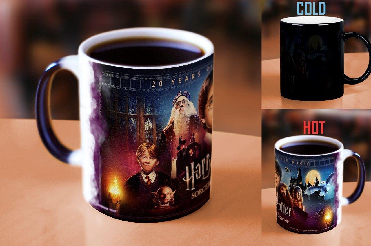 Morphing Mugs Harry Potter and the Sorcerer's Stone 20th Anniversary - One 11 oz Color Changing Ceramic Mug - Image Revealed Whe