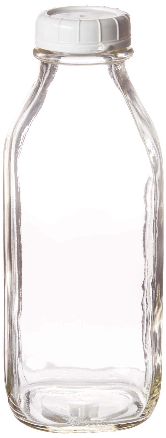 The Dairy Shoppe Heavy Glass Milk Bottle - Jug With Lid And A Silicone Pour Spout - Clear Milk Container For Fridge - Reusable G