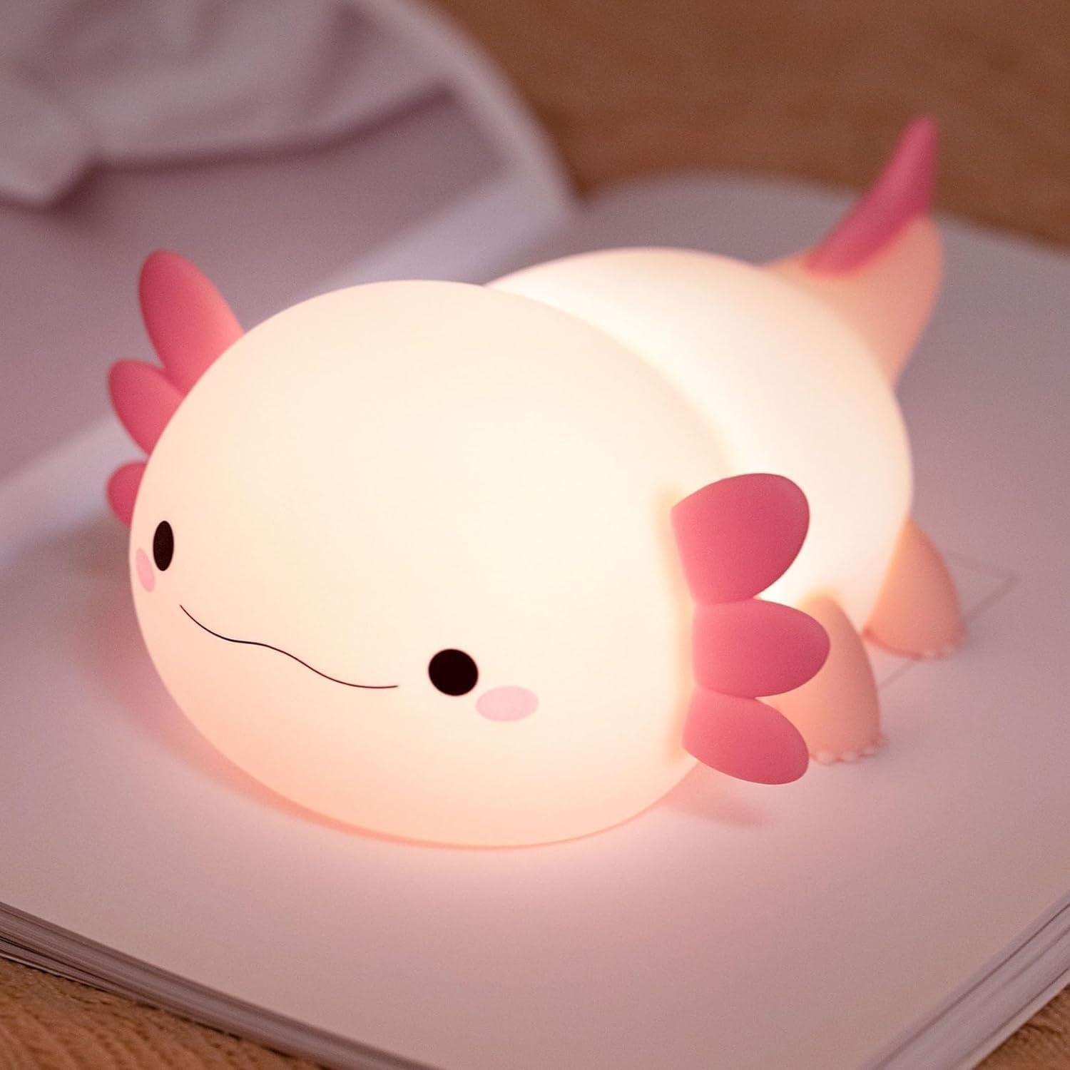 Desidiya Silicon Axolotl Fish Touch Silicon Night Light, Birthday Gift For Girls And Boys, Axolotl Night Lamp For Kids Cute Squi