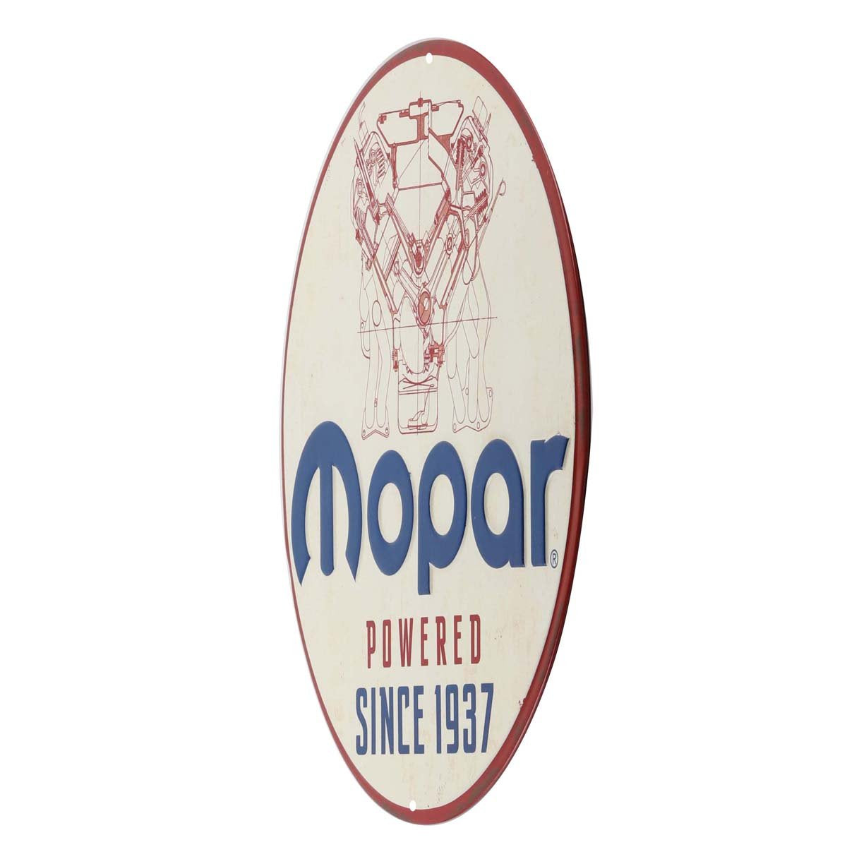 Mopar Powered Since 1937 Round Embossed Metal Sign - Vintage Mopar Sign for Garage or Man Cave