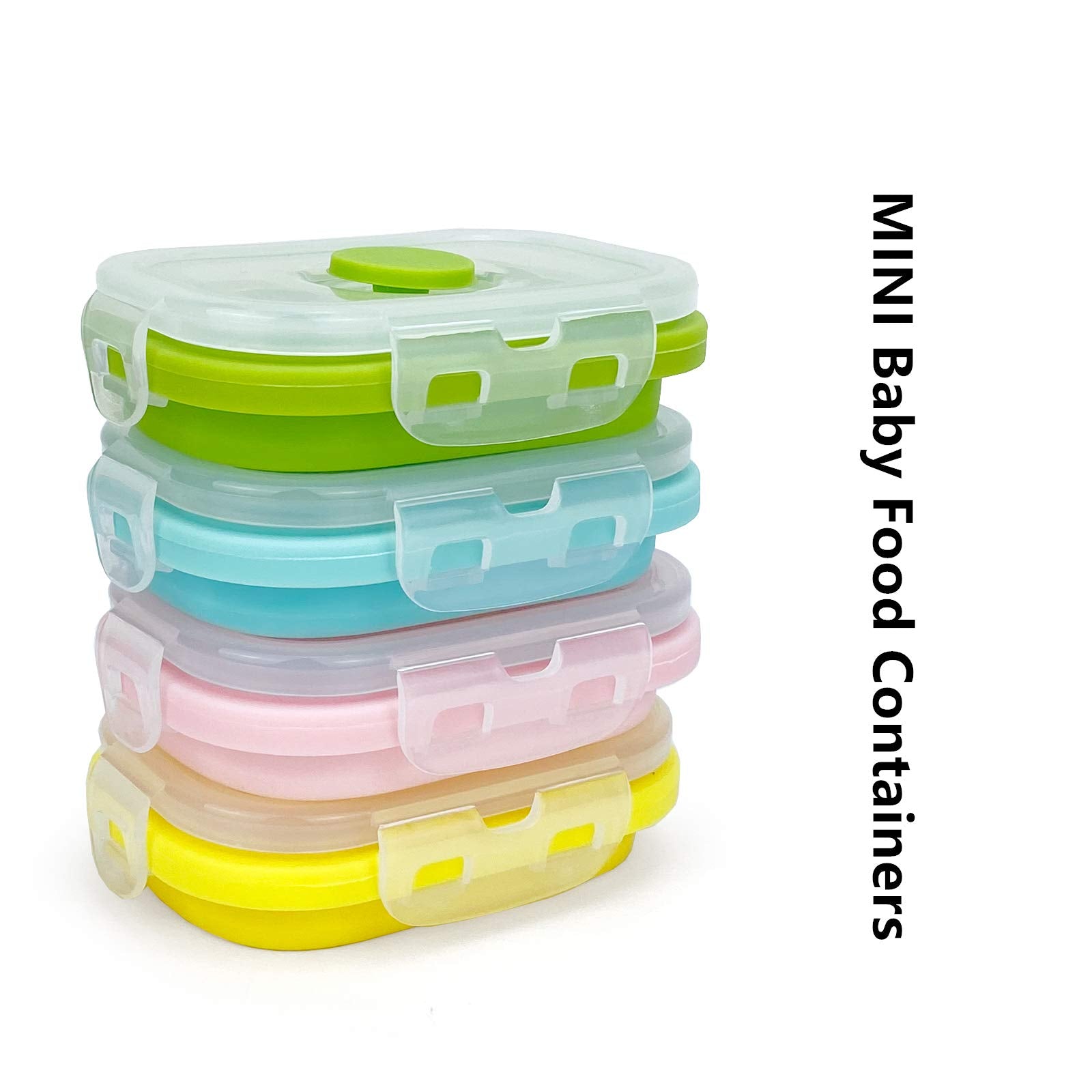 Ccyanzi Small Silicone Food Containers With Lids, Collapsible Food Storage Containers Set | Leakproof | Microwaveable | Store Fo