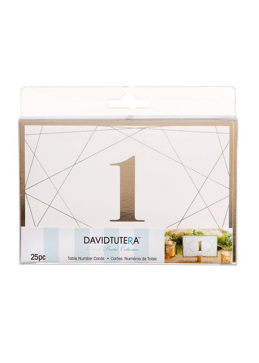 Darice David Tutera Modern Geometric Gold Foil Table Number Cards  25 Piece