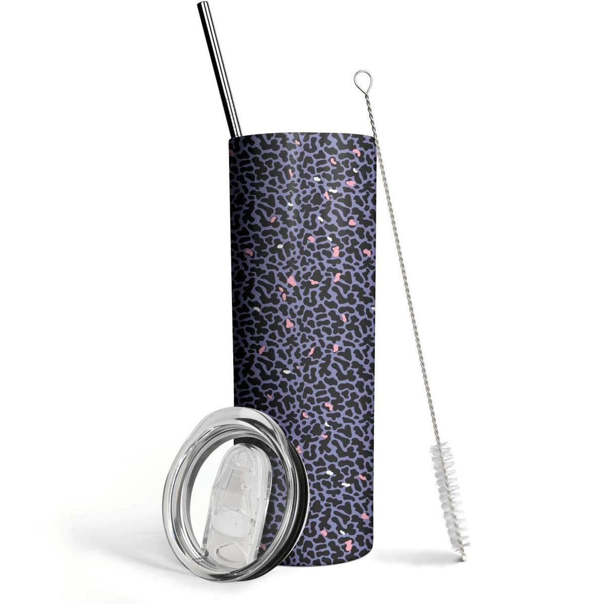Leopard Tumbler, Tumbler With Lid And Straw-Leopard, Cheetah Print-Stainless Steel Insulated-Skinny Tumbler For Women Mom Girls