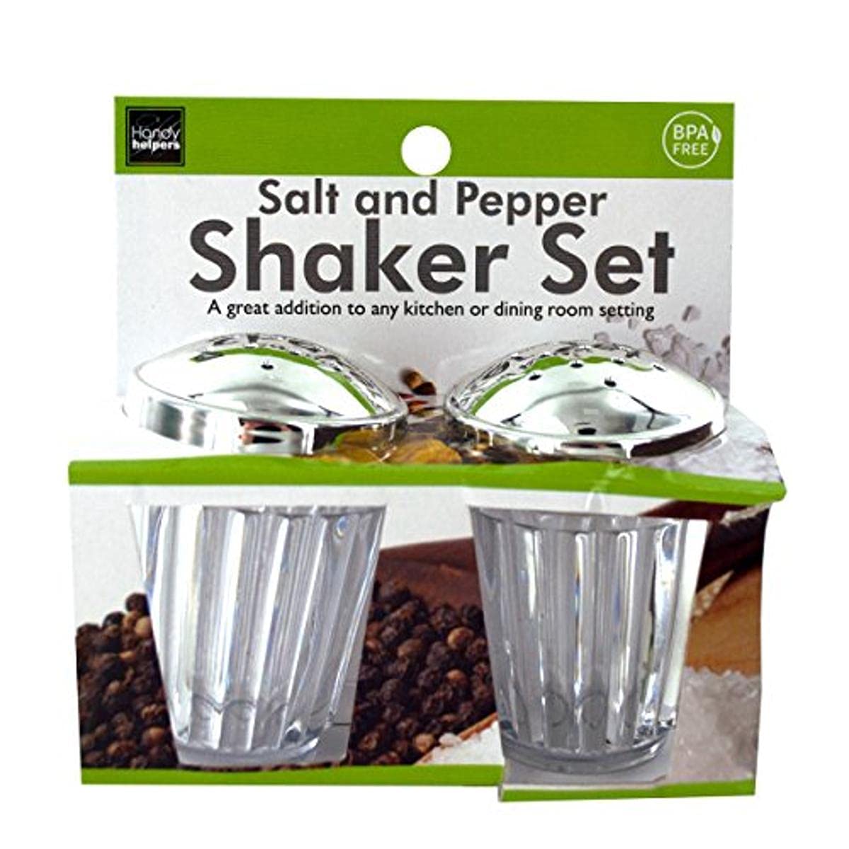 Kole Imports Crystal Look Salt & Pepper Shaker Set, 2.75'', Clear