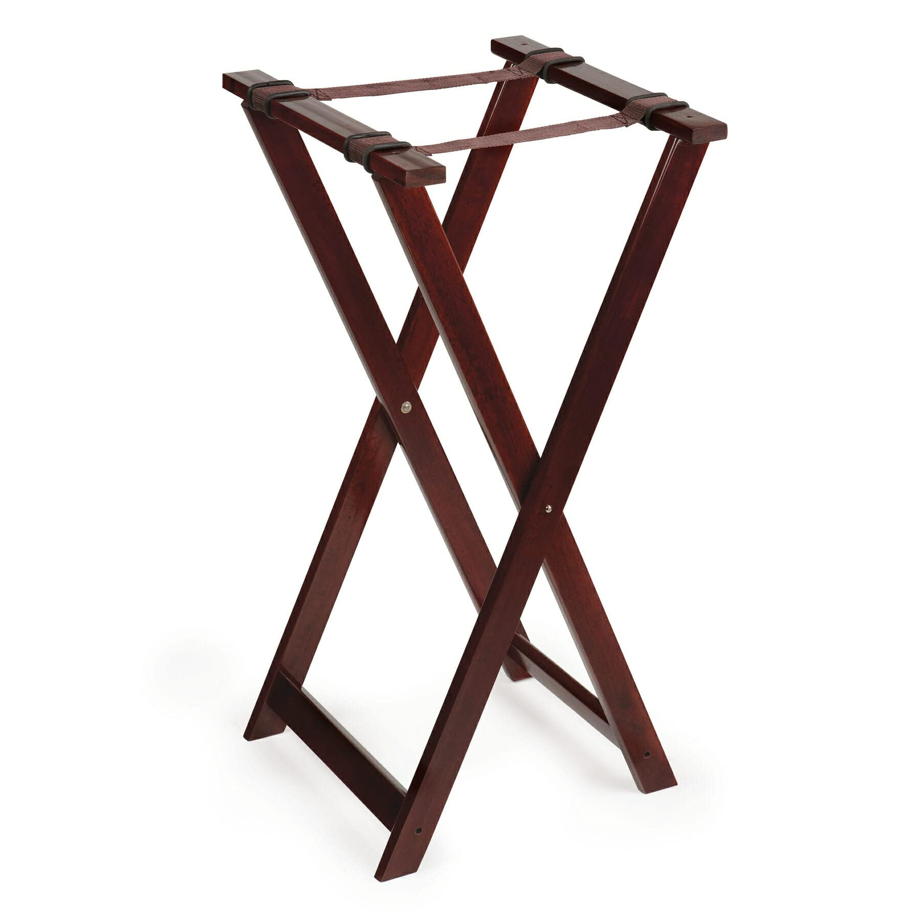 G.E.T. Tsw-103 31.5'' Tall Folding Mahogany Wood Tray Stand (Qty,1)