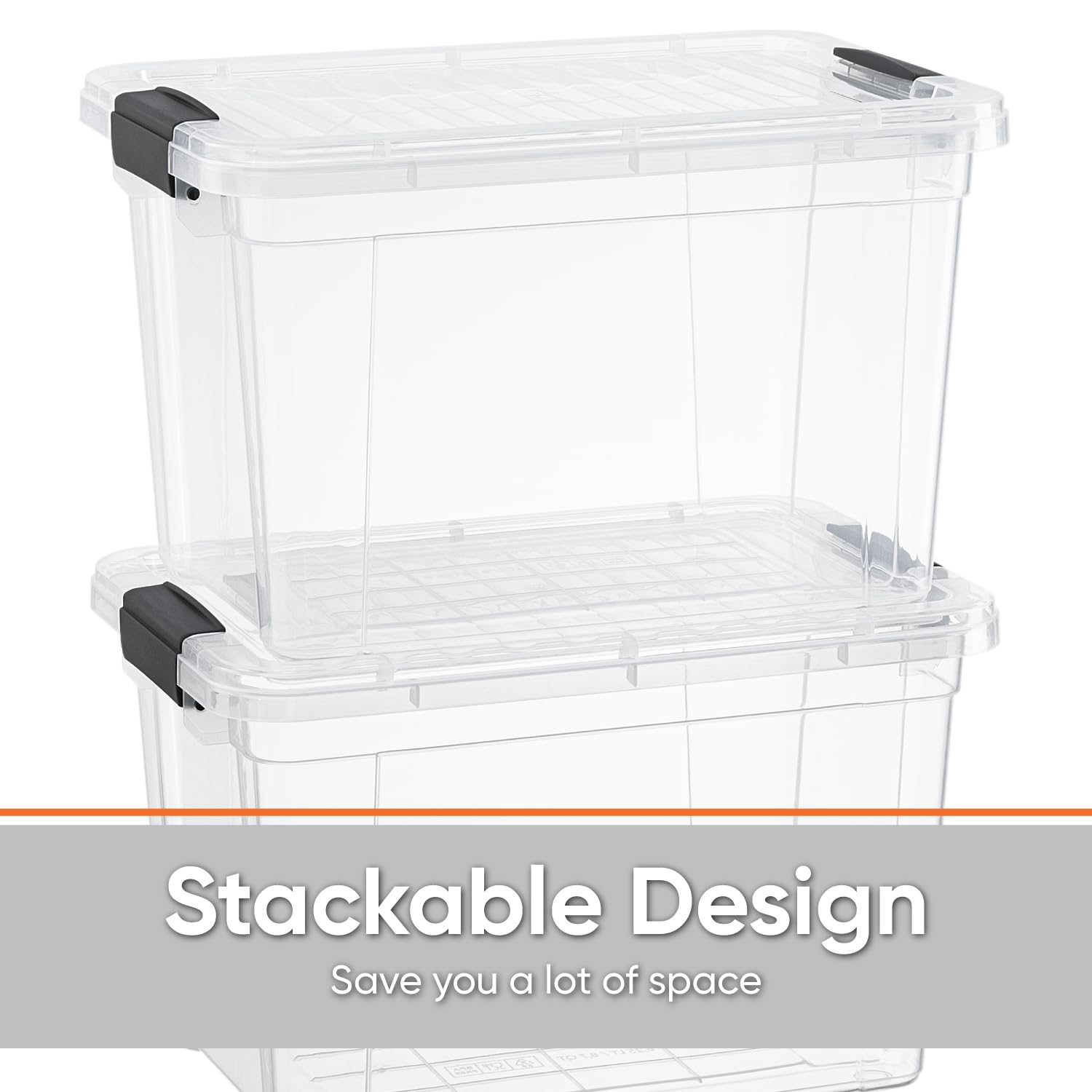 Superio Clear Storage Box With Lid, 14.25 Quart Plastic Container Bins For Organizing, Stackable Crates, Bpa Free, Non Toxic, Od