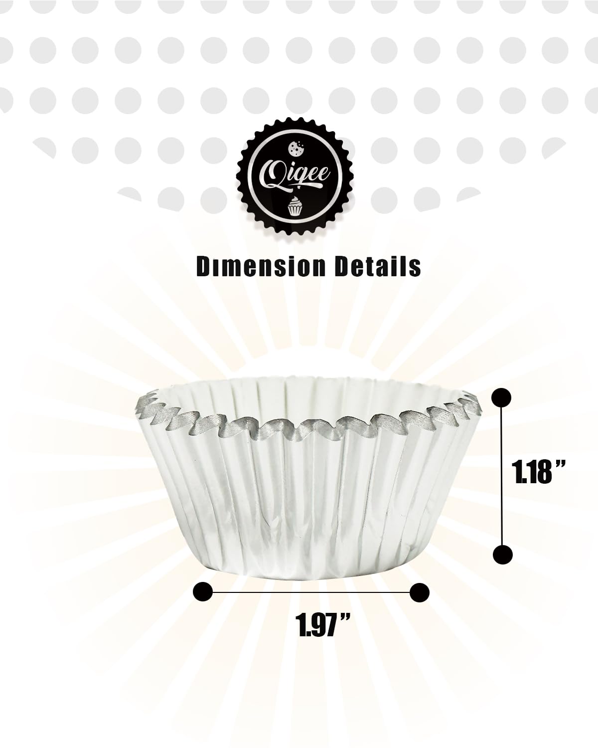 Qiqee Silver Foil Cupcake Liners For Baking 300Pcs Baking Cups Thick & Sturdy, Oil Resistance, Muffin Liners Paper(Standard Size