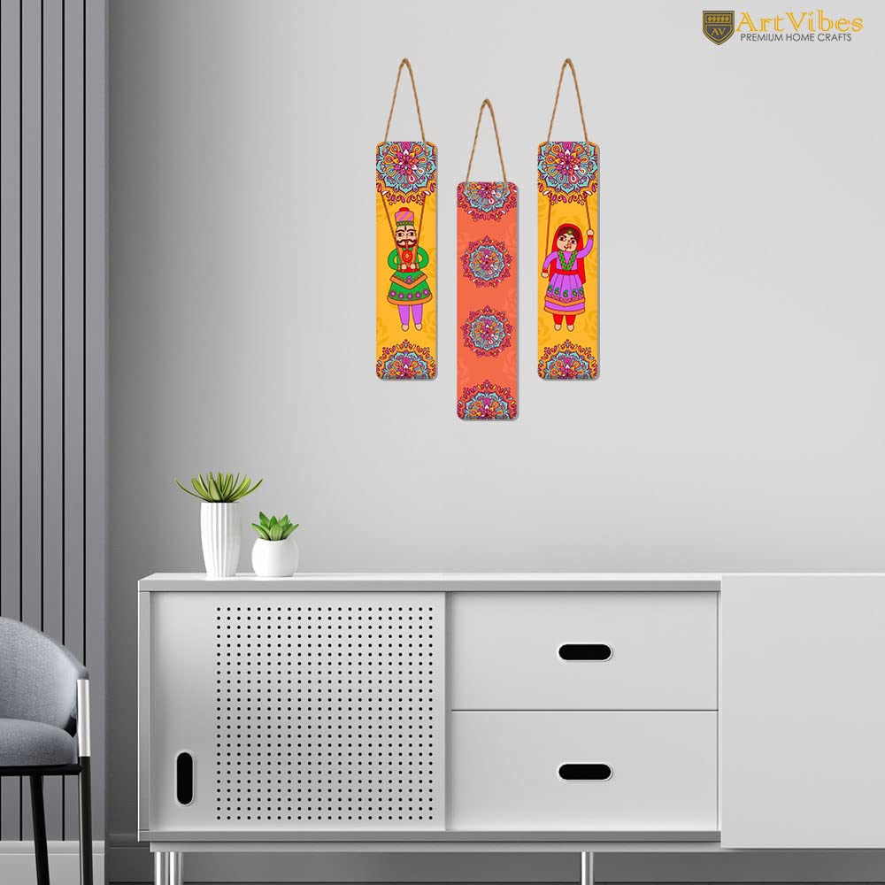 Artvibes Dancing Puppets Designer Wooden Wall Hanging Decoration Items for Home | Gifts | Bedroom | Wooden Wall Hanger | Mdf Wal