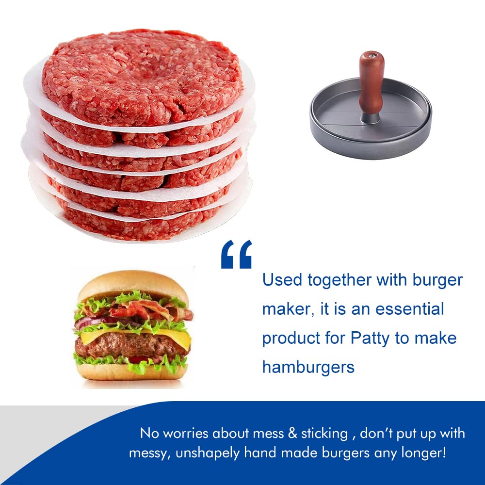 Burger Patty Paper Round 5.5 Inch Set Of 500Pcs Non Stick Hamburger Paper Pad For Press Patty Parchment Sheets