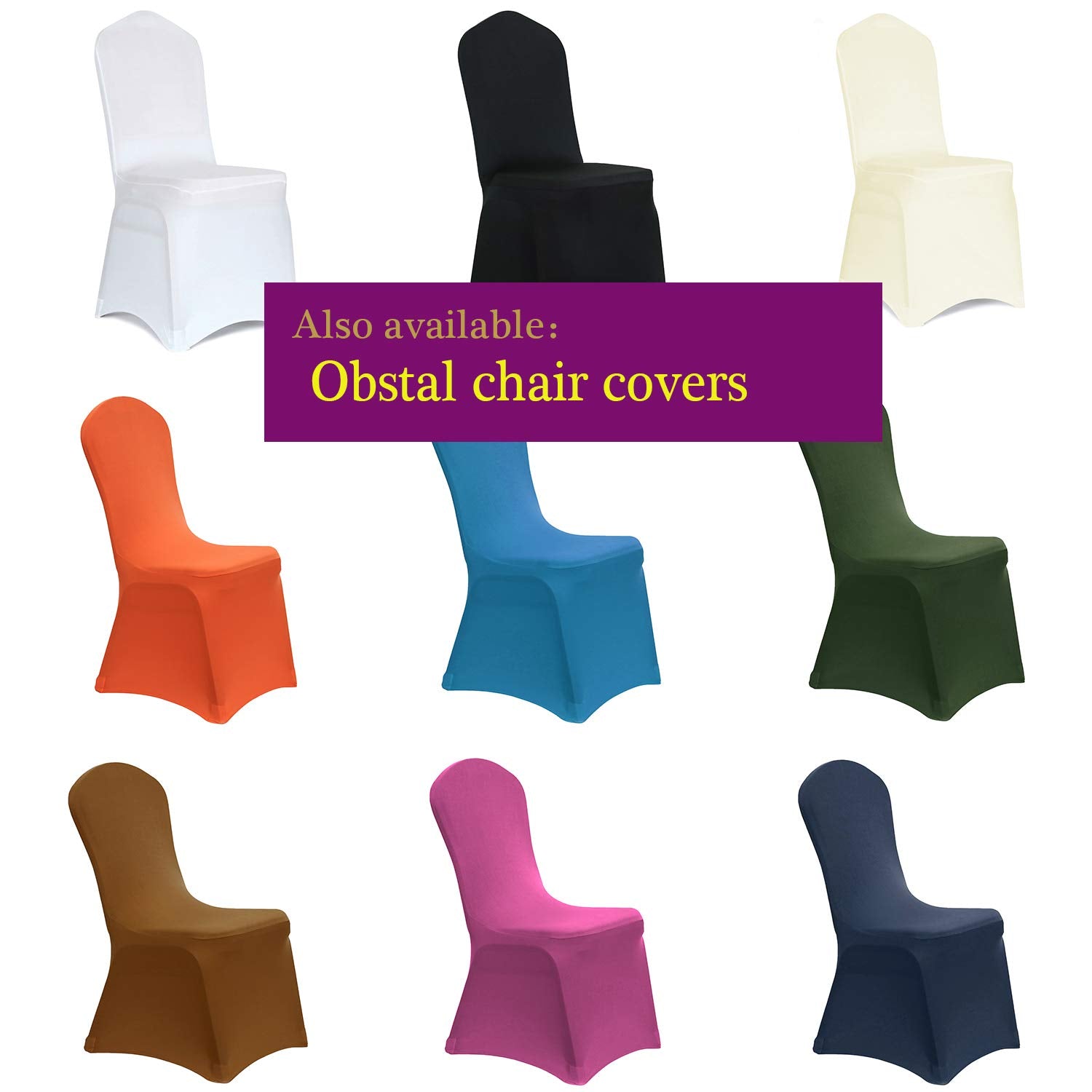 Obstal 8Ft Stretch Spandex Table Cover For Standard Folding Tables - Universal Rectangular Fitted Tablecloth Protector For Party