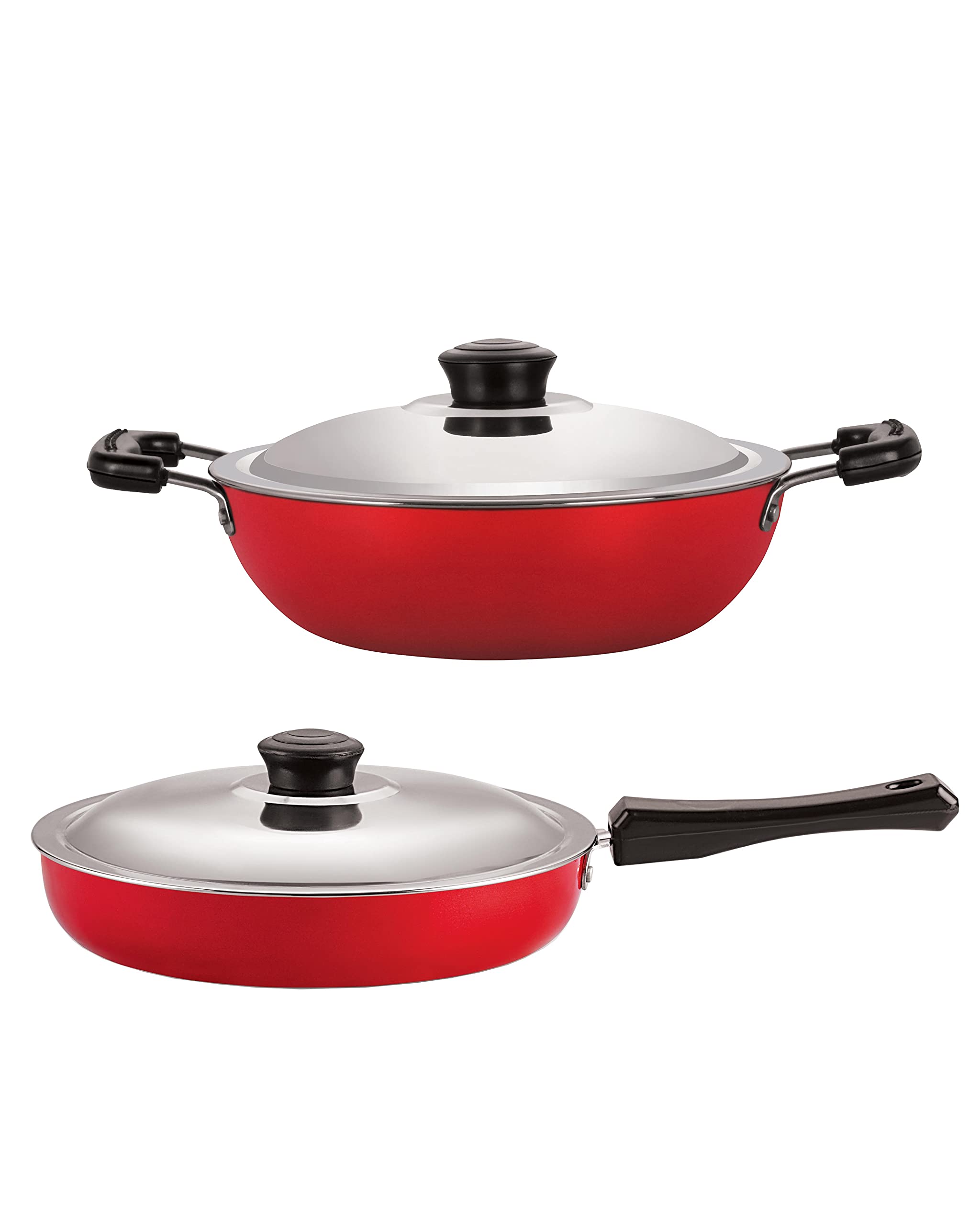 Nirlon Kitchen Pan NonStick Cookware Combo Set Kadai & Fry Pan Set  24Cm