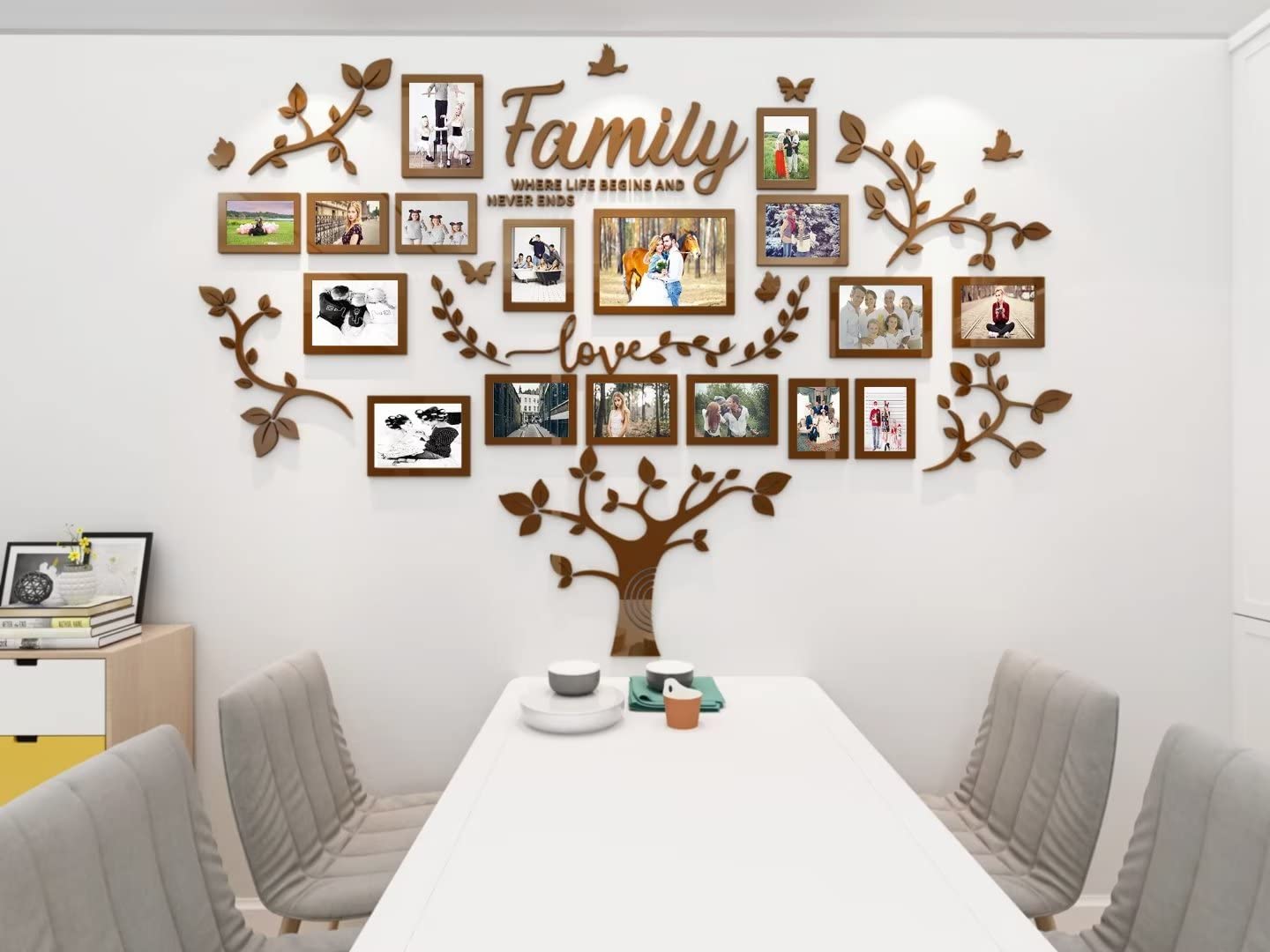 Diy Wall Decor Living Room Family Tree Wall Decor Sticker 3D Picture Frames Collage Wall Decor Living Room Decor