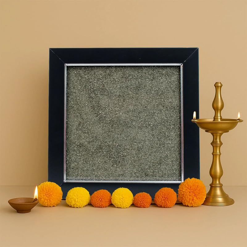 Astrotalk Raw Pyrite Dust Frame | Vastu Items & Decorative Items for Home Decor, Office Table Decoration Items | Showpiece for Home Decor Living Room | Prosperity Gift for Man & Woman