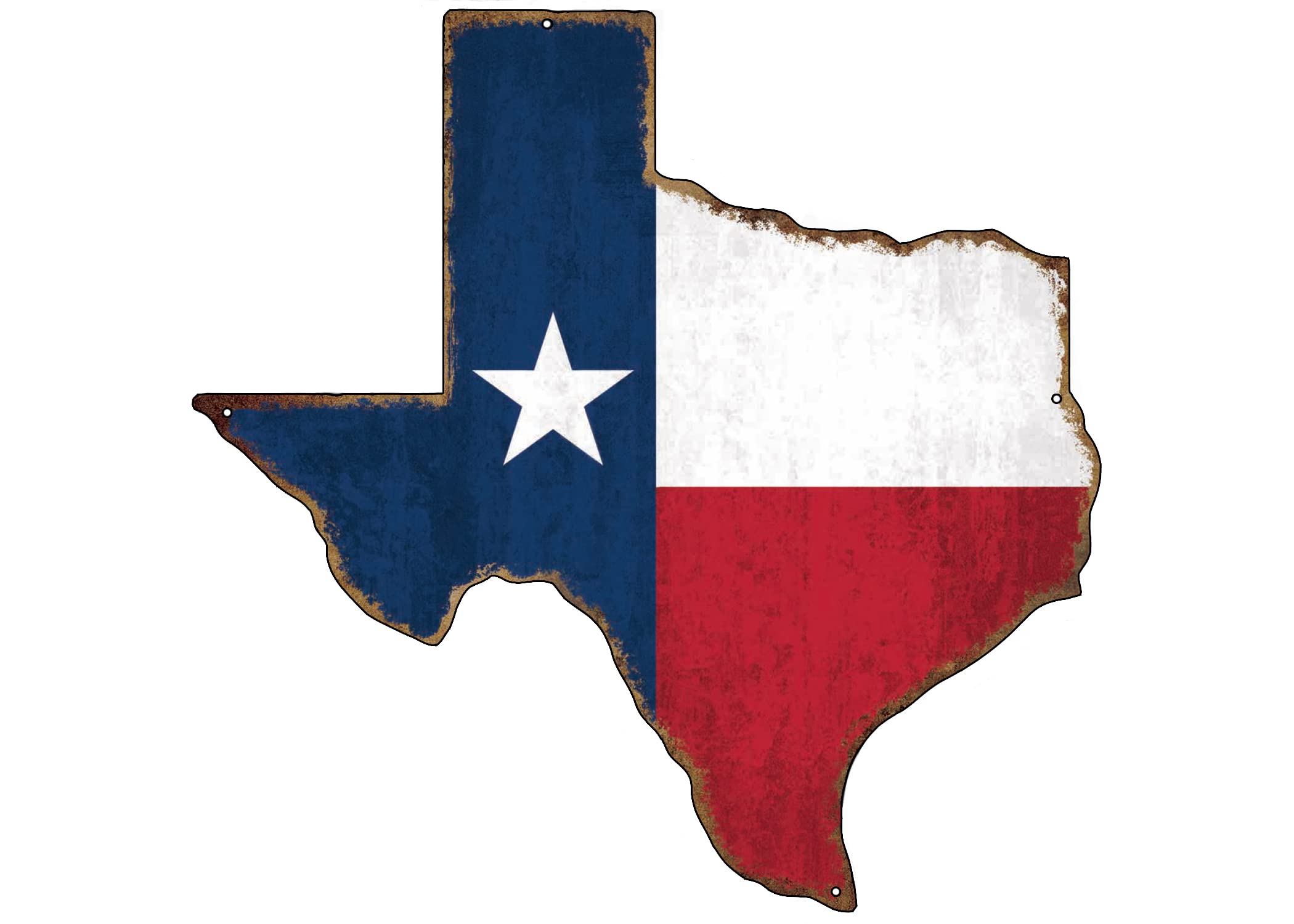Rogue River Tactical Texas Rustic State Flag Cut Out Metal Tin Sign Wall Decor Man Cave Bar Texans Lone Star Die Cut Large 14 In