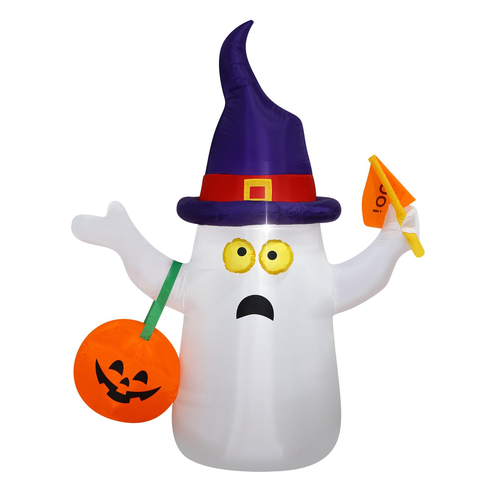 Decfine Halloween Blow up Inflatable Ghost Hold JackoLantern Decoration-Lighted Blow-Up for Home Yard Garden Indoor and Outdoor