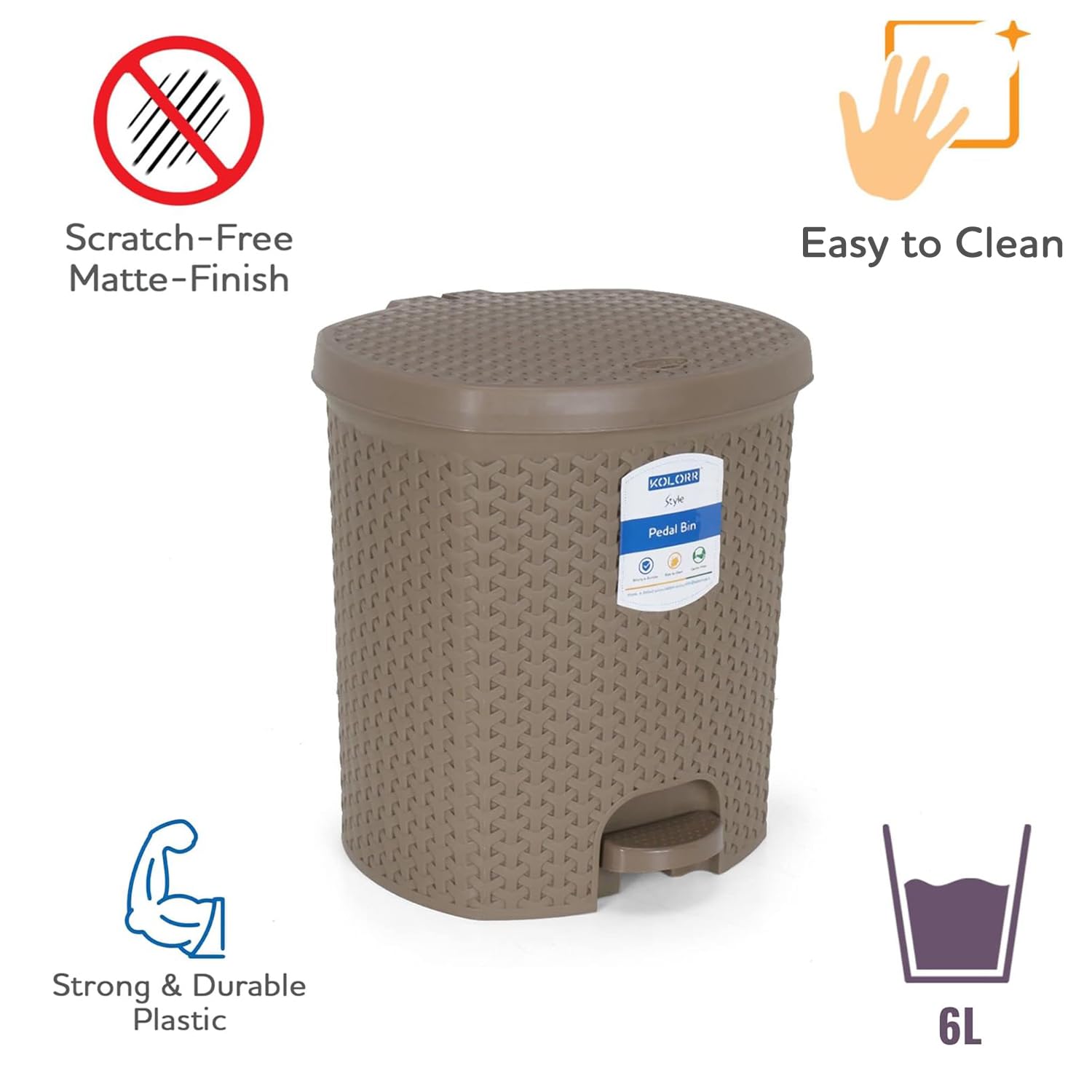 Kolorr Magnum Plastic Pedal Dustbin/Medium Size Trash Can/Garbage Waste Bin With Lid For Home, Kitchen, Office, Bathroom & Washr