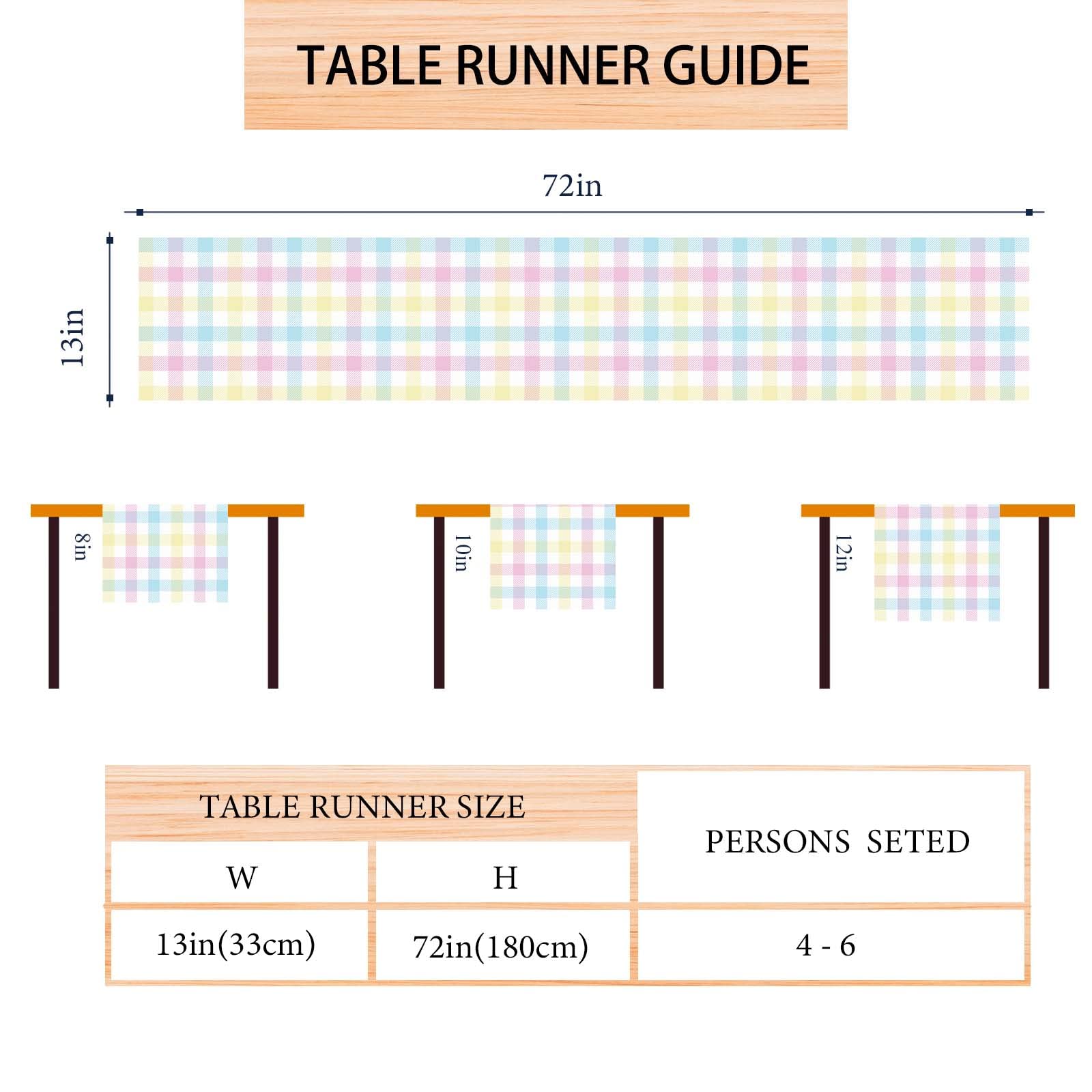 Linen Buffalo Check Plaid Spring Table Runner 72 Inches Long Farmhouse Spring Summer Easter Table Decoration For Home Kitchen Di