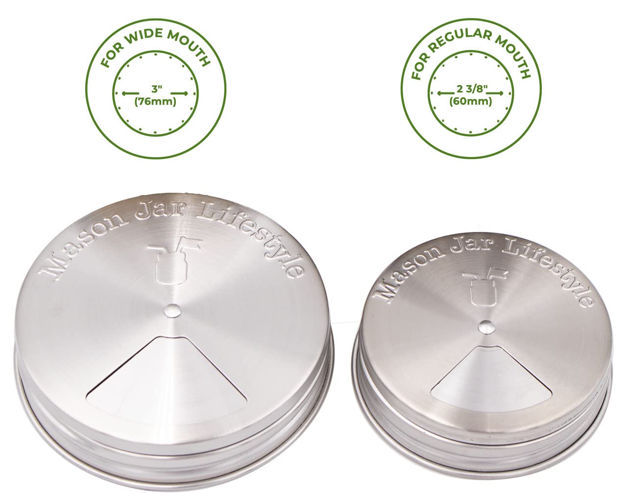 4 Pack Stainless Steel Spice Shaker Lid For Mason Jars (Regular Mouth)