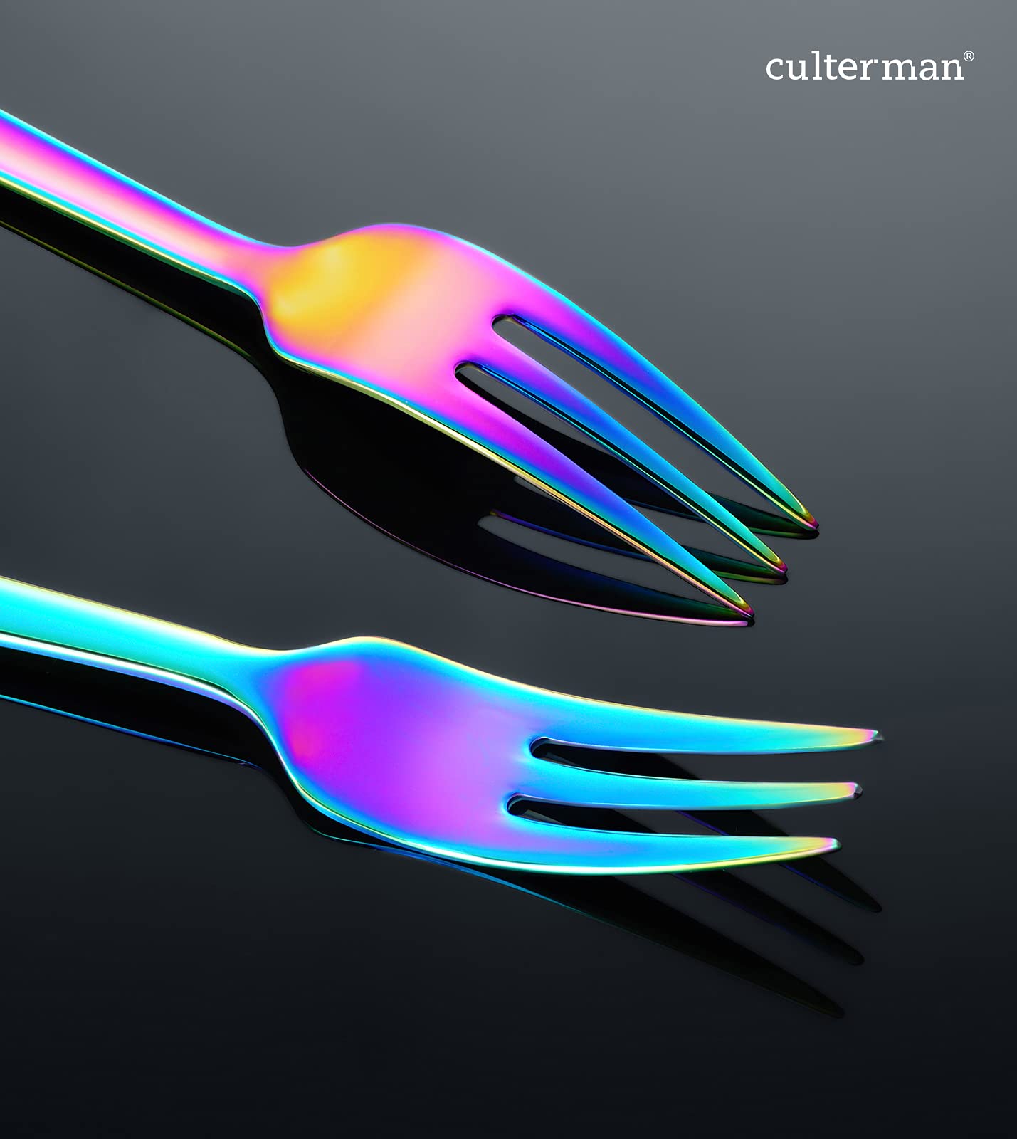 Dinner Fork Sets,Rainbow Fork Set 6-Piece Stainless Steel Color Dessert Forks