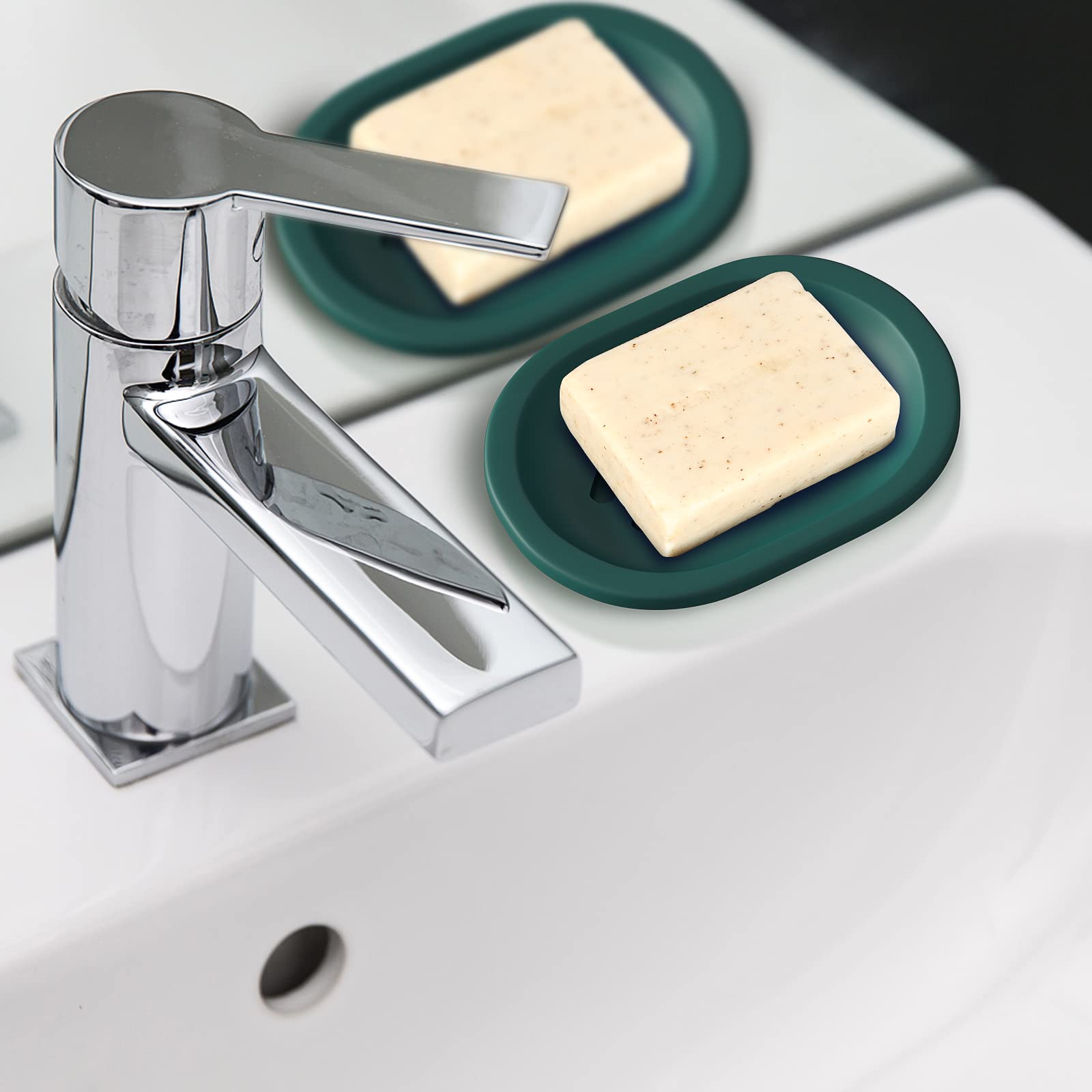 Topsky 2 Pcs Soap Dish For Shower, Soap Dishes Soap Savers For Bar Soap, Soap Bar Holder Shower With Drip Tray, Plastic Double L