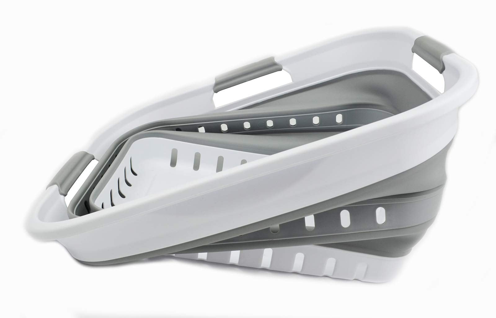 Sammart 30L (8 Gallon) Collapsible 3 Handled Plastic Laundry Basket - Foldable Pop Up Storage Container/Organizer - Space Saving