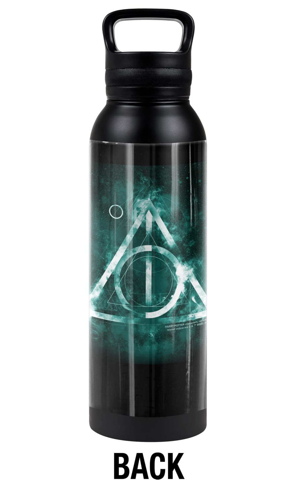 Harry Potter Official Deathly Hallows Logo 24 Oz Insulated Canteen Water Bottle, Leak Resistant, Vacuum Insulated Stainless Stee