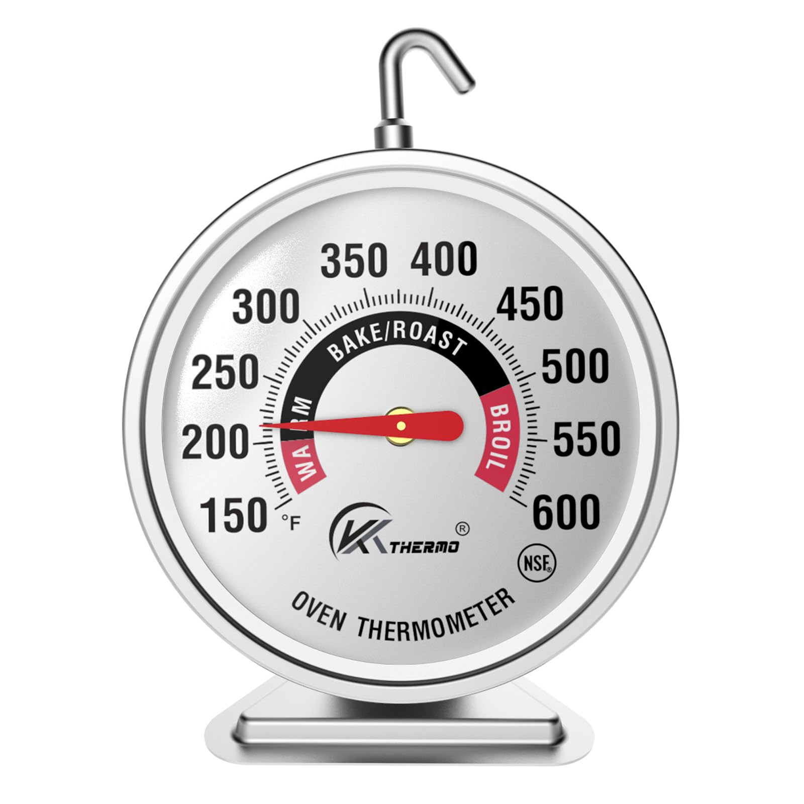 Kt Thermo Oven Thermometer150-600F, Oven Grill Fry Chef Smoker Analog Thermometer Instant Read Stainless Steel Kitchen Cooking T