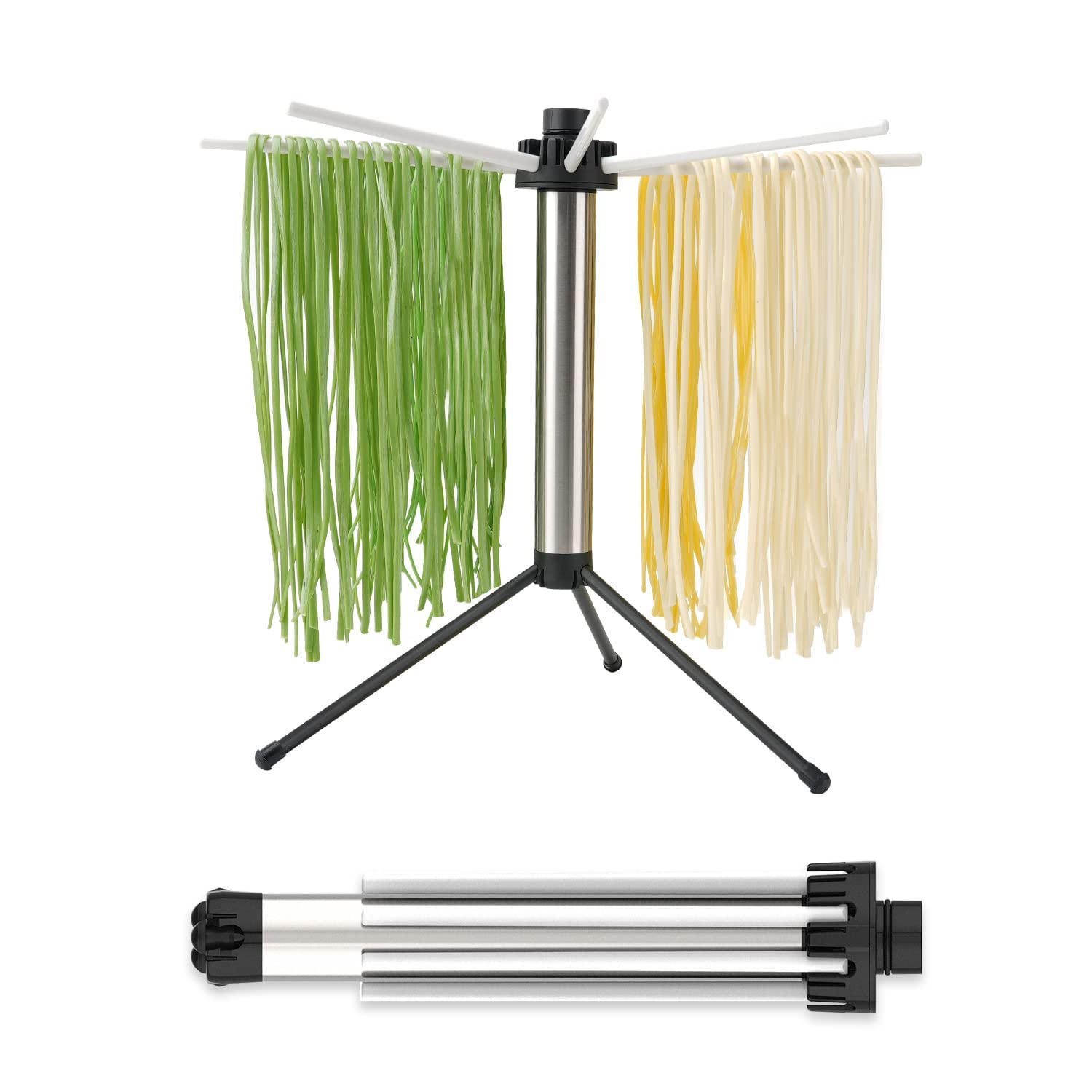 Kitchendao Collapsible Pasta Drying Rack, Easy Storage, Quick Set Up, Foldable Pasta Dryer Rack, Spaghetti Noodle Tree Stand Han