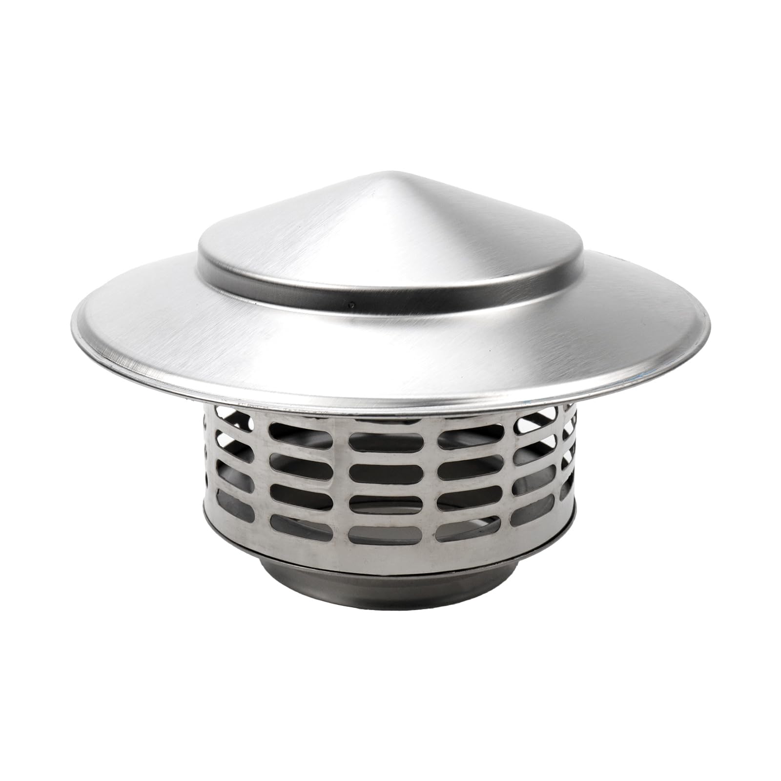 Antrader Cone Top Chimney Cap 2.95 Inch, Round Chimney Cap Chimney Cover Cap Chimney Cover Outside Roof Silver Fireplace Screen