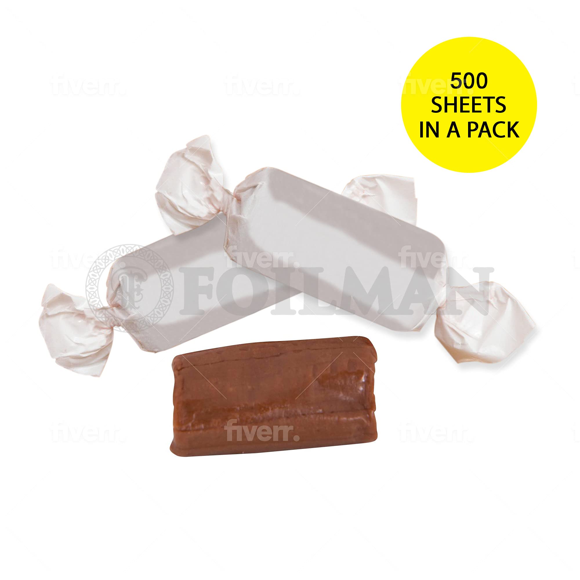 Foilman Twisting Wax Paper (500 Pack) - Best For Wrapping Homemade Candies, Taffy, Chocolate - Fold Easily & Holds The Twist Sha
