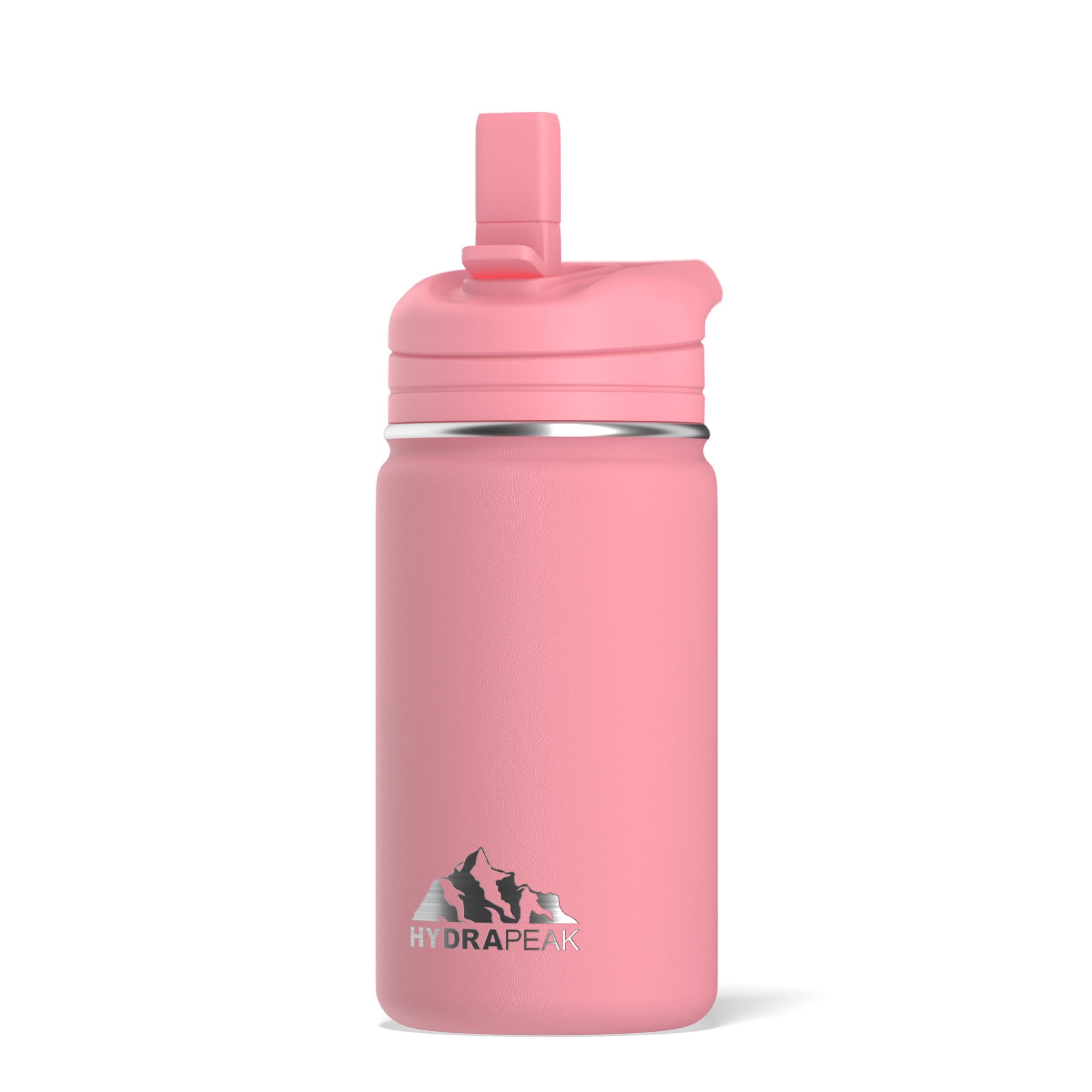 Hydrapeak 14Oz Kids Insulated Water Bottle With Straw Lid, Bubblegum, 14.0 Fl Oz, Stainless Steel, Thermos