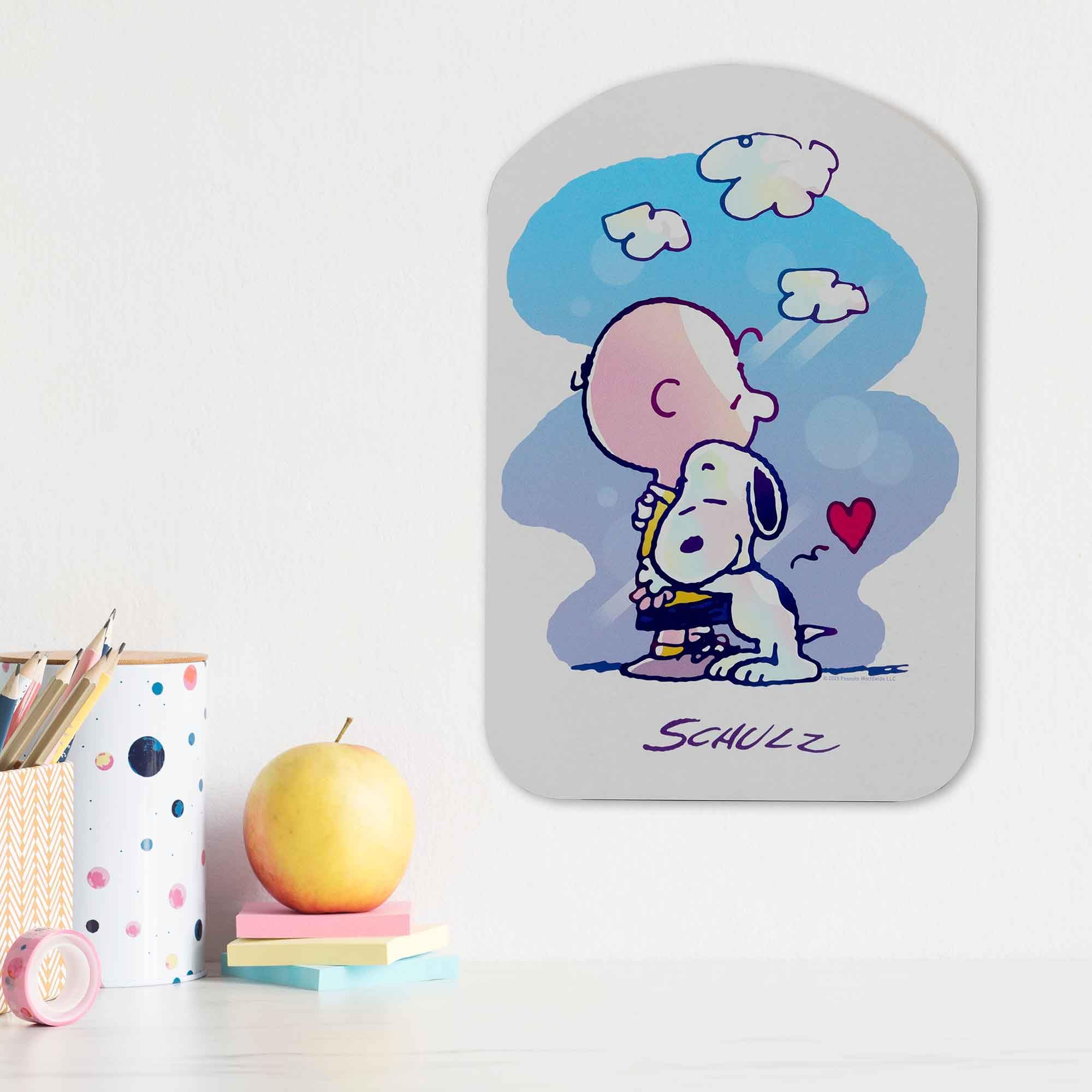 Peanuts Snoopy and Charlie Brown Hug Wood Wall Decor - Adorable Snoopy Wall Art for Kitchen, Office, or Family Room