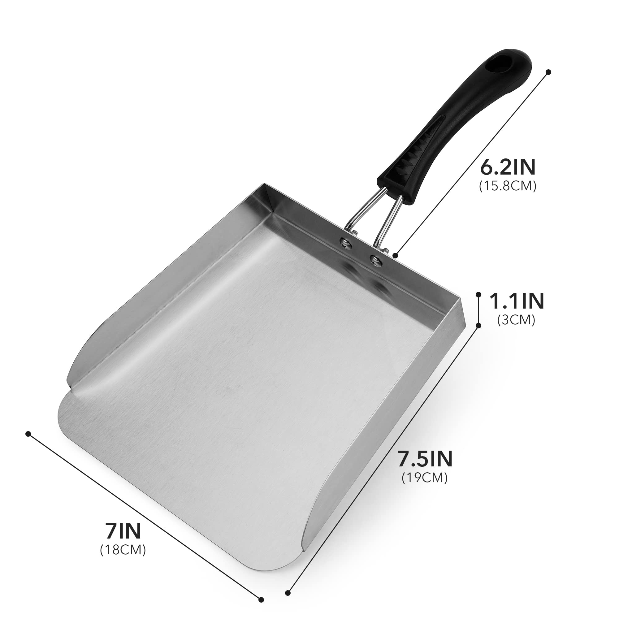 Stanbroil Stainless Steel Griddle Food Mover Smash Burger Food Shovel Grill Spatula Great For Stir Fry And Move Food, 13''