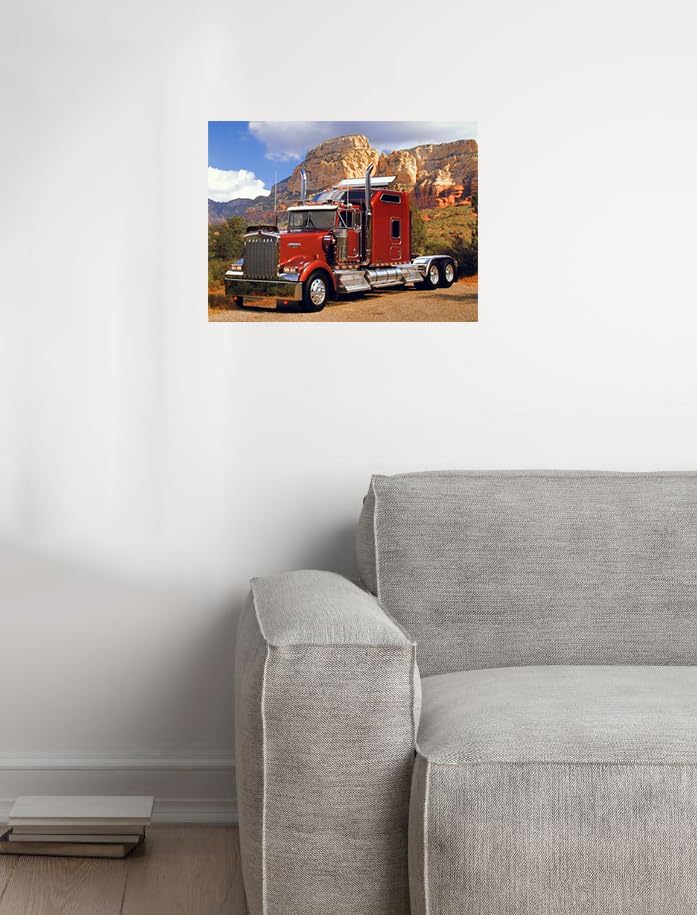 Maroon Kenworth Truck Transportation Wall Decor Art Print Poster (16X20)