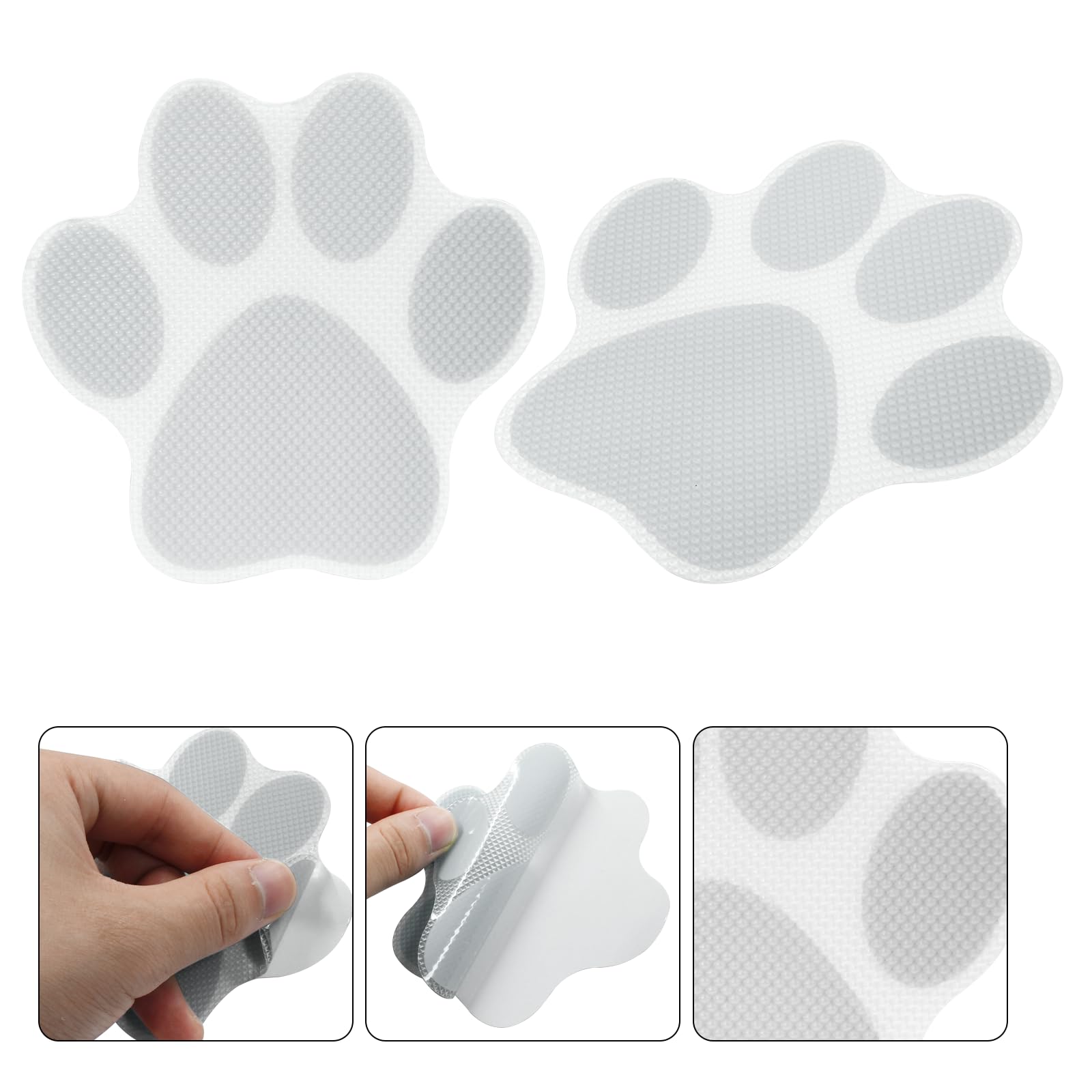 Coufce 20 Pcs Non Slip Bathtub Stickers Grey Paw Print Adhesive Decals Sea Shell Shape Shower Stickers For Floor, Ladders, Bath