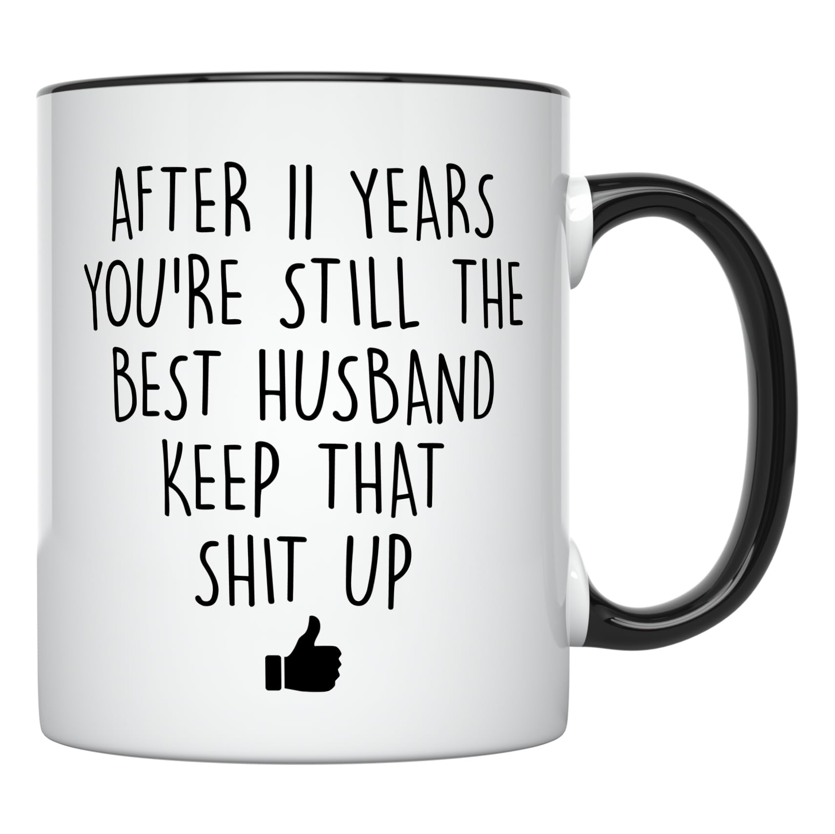YouNique Designs 11 Year Anniversary Coffee Mug for Him, 11 Ounces, 11th Wedding Anniversary Cup For Husband, Eleven Years, Elev