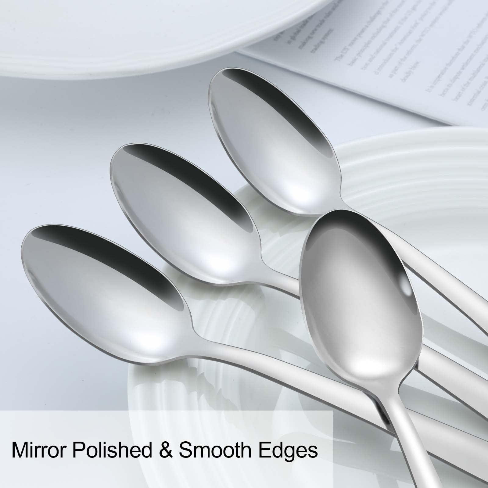 36 Pieces Teaspoons Set (6.2 inch)  Pleafind Spoons Silverware  Stainless Steel Tea Spoons  Small Spoons  Mirror Polished Teaspoon  Dessert Spoons for Home  Kitchen  Restaurant  Dishwasher Safe