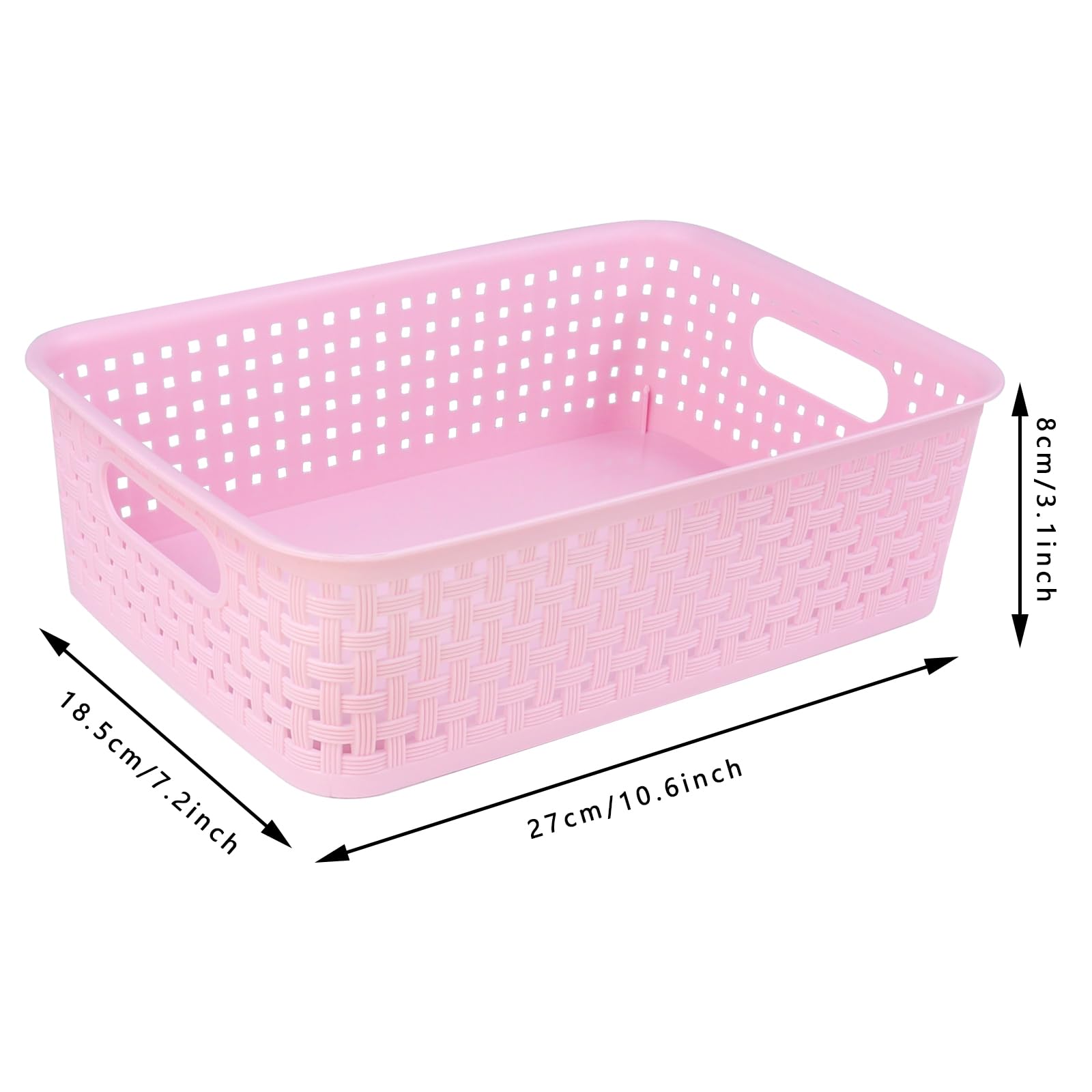 Plastic Storage Baskets, Small Pantry Baskets For Organizing, Woven Basket Organizer Basket Bins For Shelves, Organizer And Stor