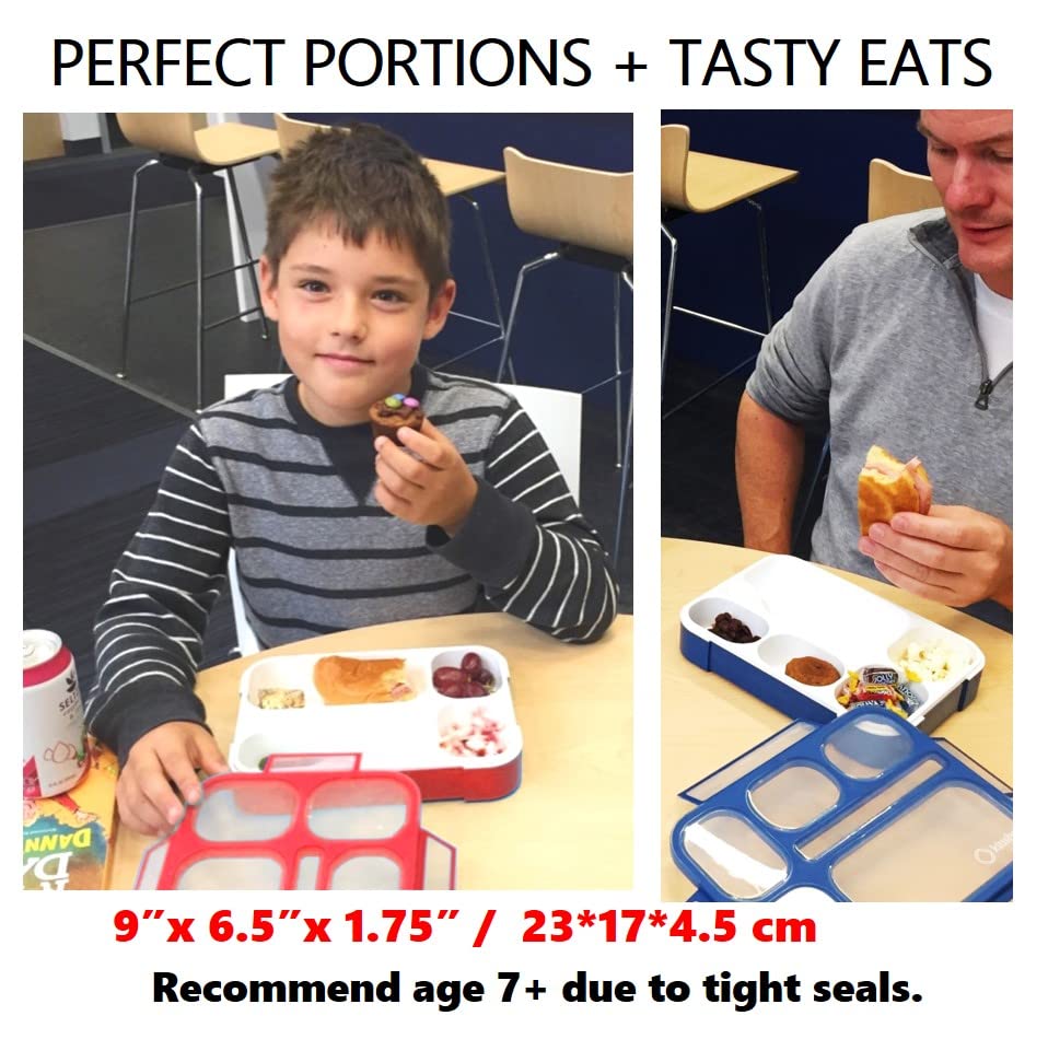 Bento Lunch Box For Kids: Leakproof Lunch Boxes, Snack Containers For Boys, Girls With 6 Compartments - School, Daycare, Meal Pl