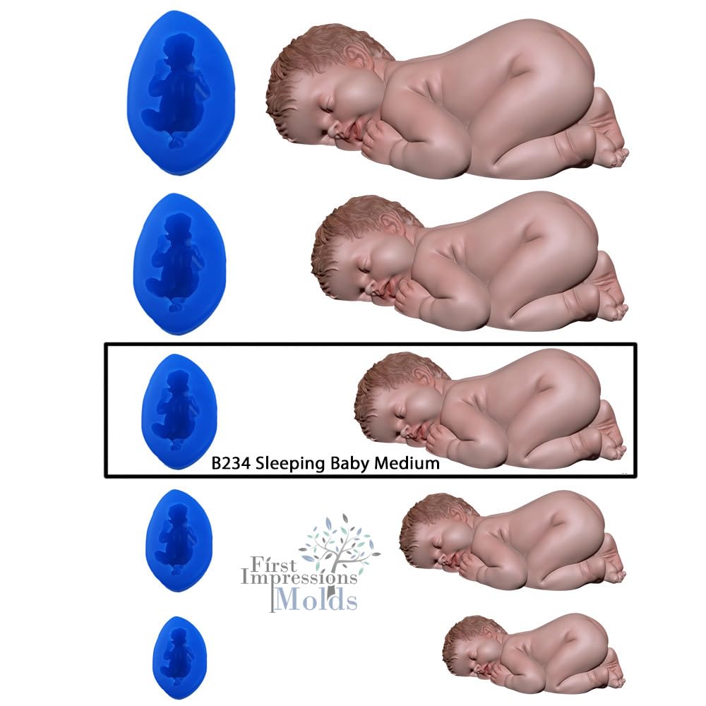 Sleeping Baby 3 Medium Silicone Mold B234 By First Impressions Molds