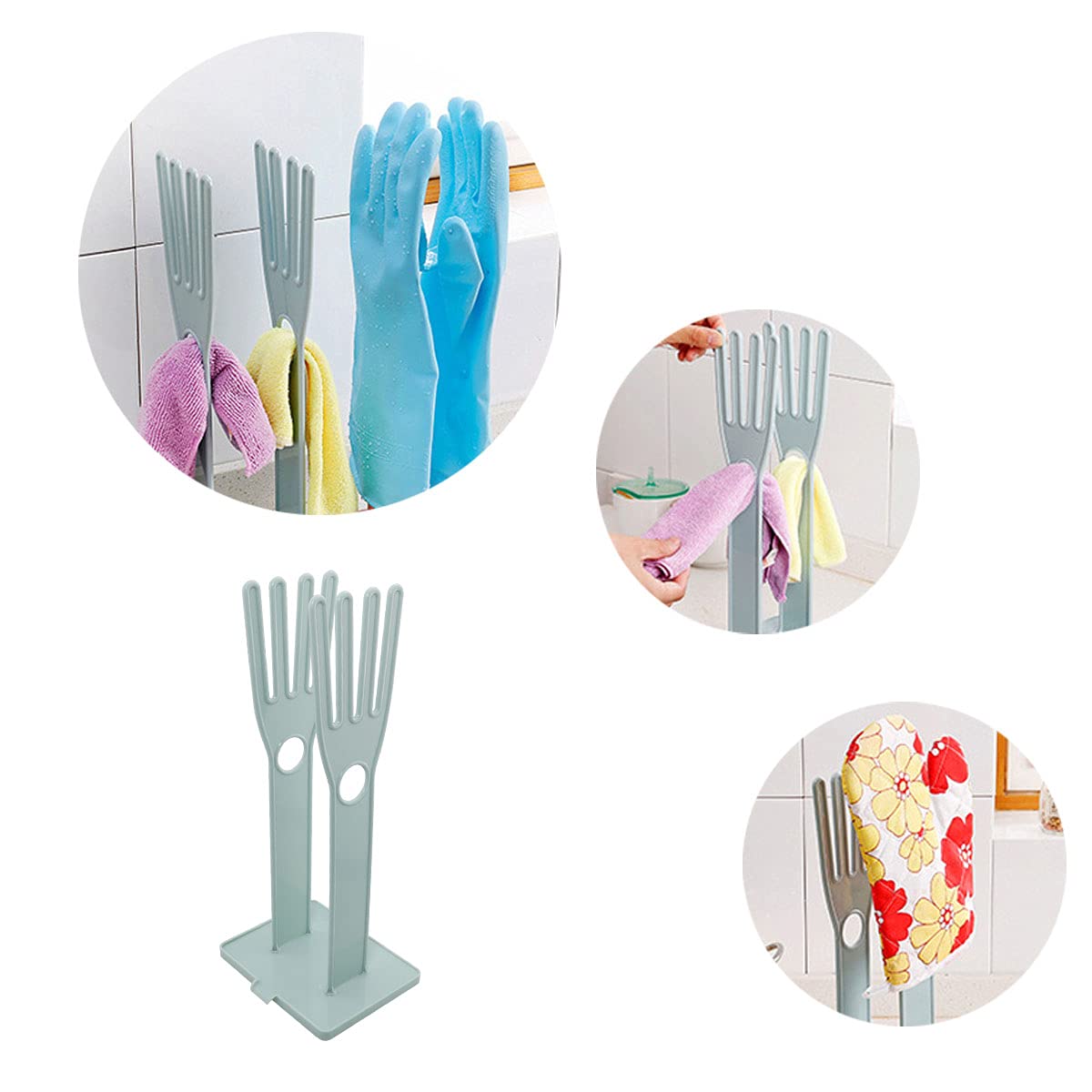 Zrm&E Gloves Stand Kitchen Multifunctional Rubber Gloves Drain Rack Towel Storage Holder Drying Stand Creative Kitchen Tool