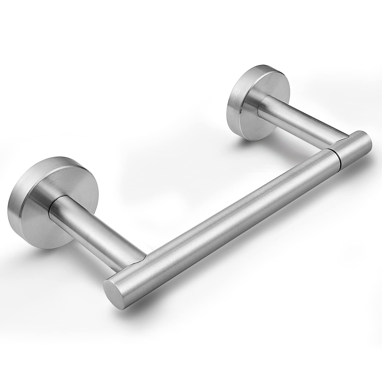 Pokim Toilet Paper Holder Brushed Nickel Metal Bathroom Flexible Pivoting Large Tissue Roll Handle On Wall Mounted, Sus 304 Stai