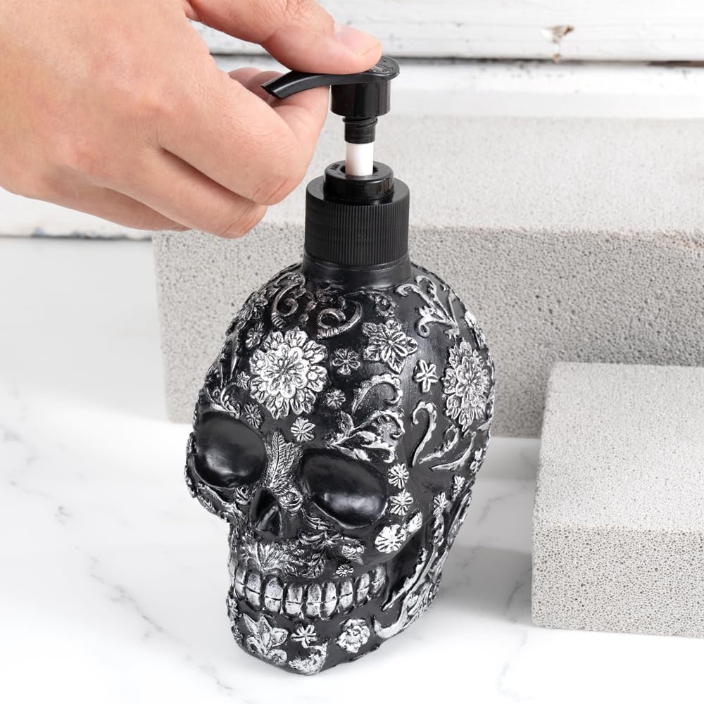 Skull Soap Dispenser With Rust Proof Pump, Refillable Liquid Hand Lotion Bottle For Bathroom, Bedroom And Kitchen(New Upgrade ).