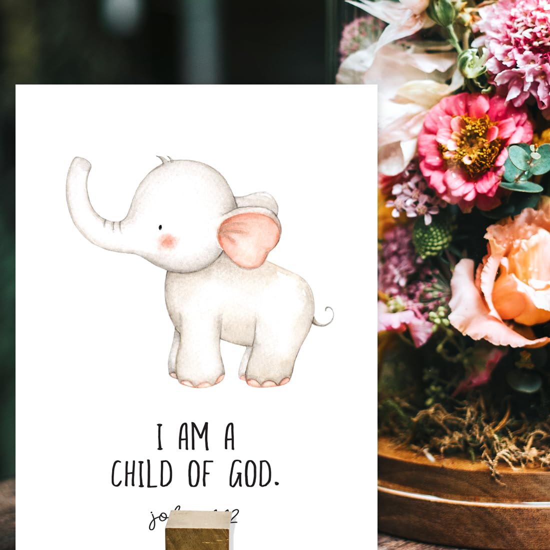 Andaz Press Christian Bible Verses Quotes Nursery Kids Bedroom Unframed Hanging Wall Art Poster Decor, 8.5X11-Inch, Jungle Safar