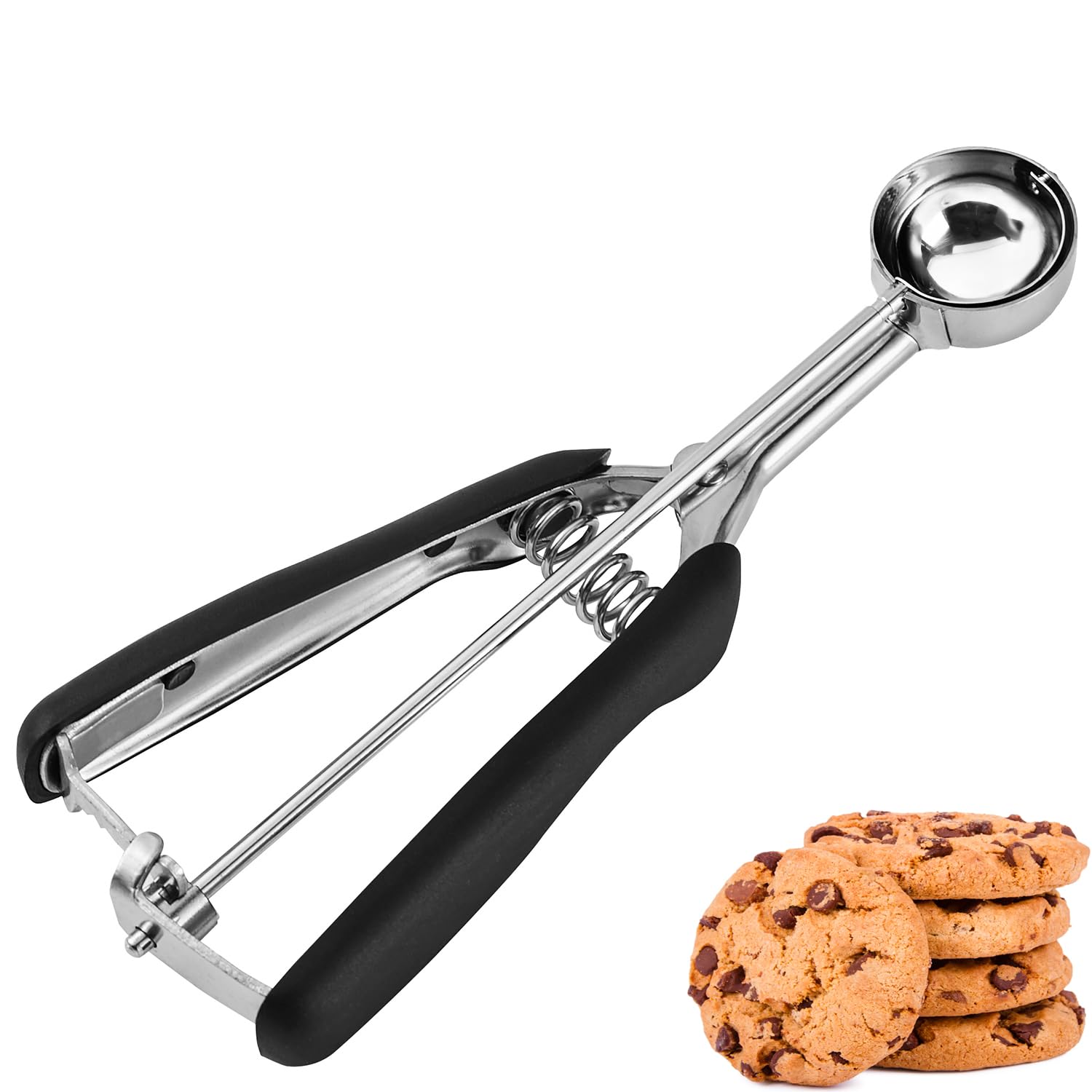 JUNADAEL J Mini Cookie Scoop #100, 2 Teaspoons/ 10 ml (1/3 oz) Cookie Dough Scoop, Cookie Scoops for Baking, Comfortable Grip, N