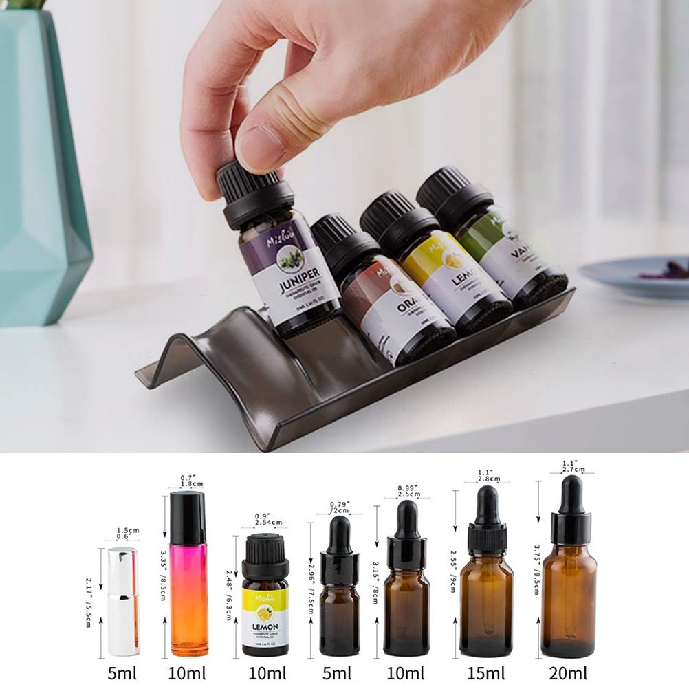 Vankcp 8 Pcs Essential Oils Storage Shelf, Black Oils Storage Racks Drawer Organizer with Essential Oils Key Tool Spice Racks Ho