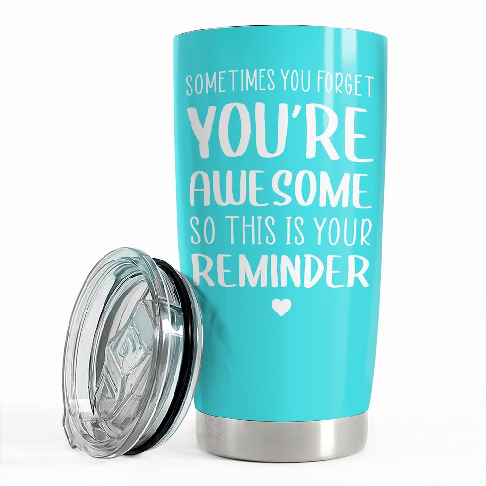 Sandjest Sometimes You Forget That Youre Awesome So This Is Your Reminder Tumbler Gift Set - Birthday, Christmas Inspirational G